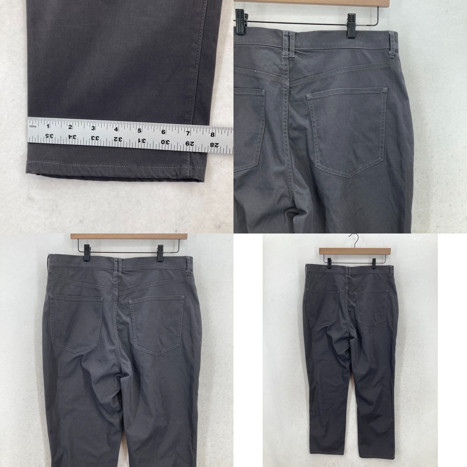 Express Express Pants Women's 14 Slim Straight Gray High Rise 5-Pocket NWT Stretch Size 36" / US 14 / IT 50 - 9 Thumbnail