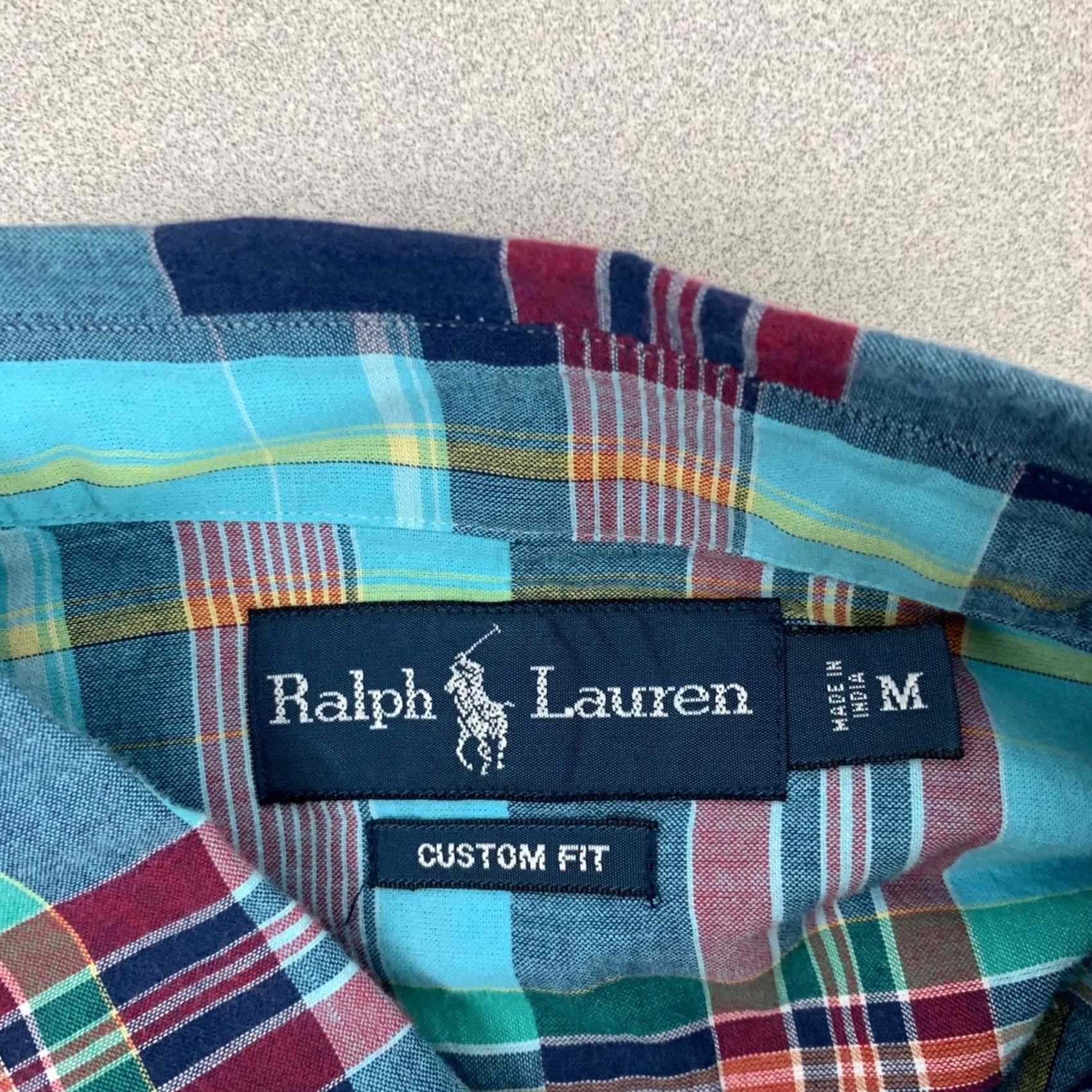 Ralph Lauren Ralph Lauren Men Medium Turquoise Plaid Custom Fit Long Sleeve Button Down Shirt Size US M / EU 48-50 / 2 - 3 Thumbnail