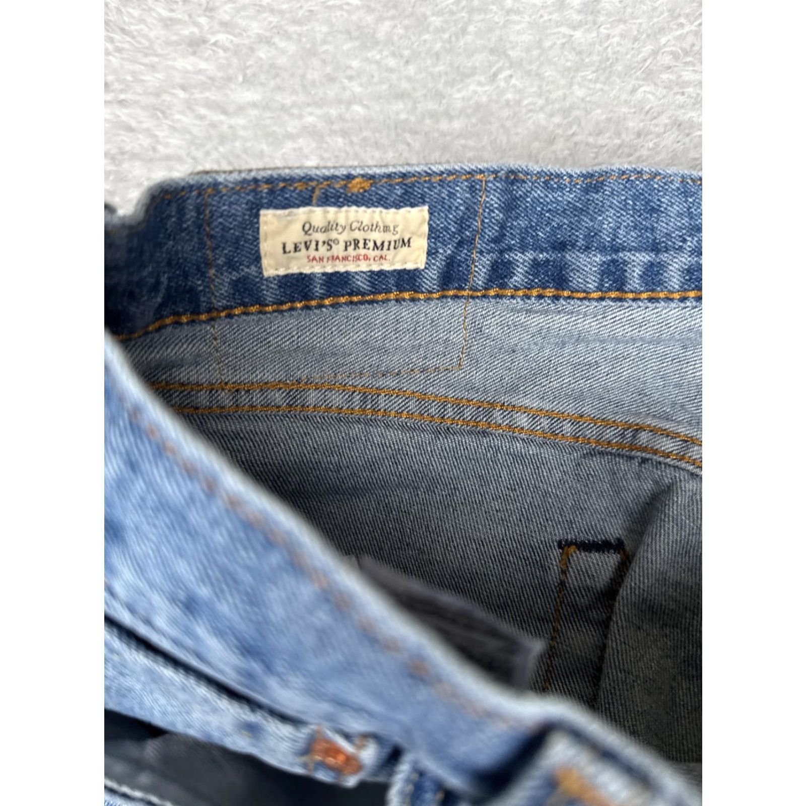 Levi's Levis Premium 501 93 Jeans Mens 32x32 Blue Straight Button Fly Abstract Graphic Size US 32 / EU 48 - 6 Thumbnail