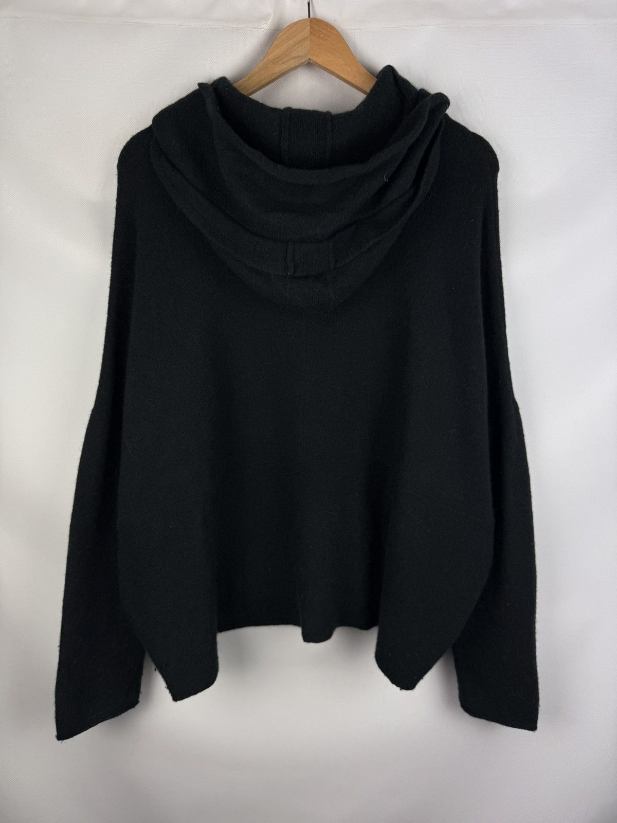 Rundholz Avant-Garde Lagenlook Oversized Wool Hooded Sweater Pullover Size S / US 4 / IT 40 - 14 Thumbnail