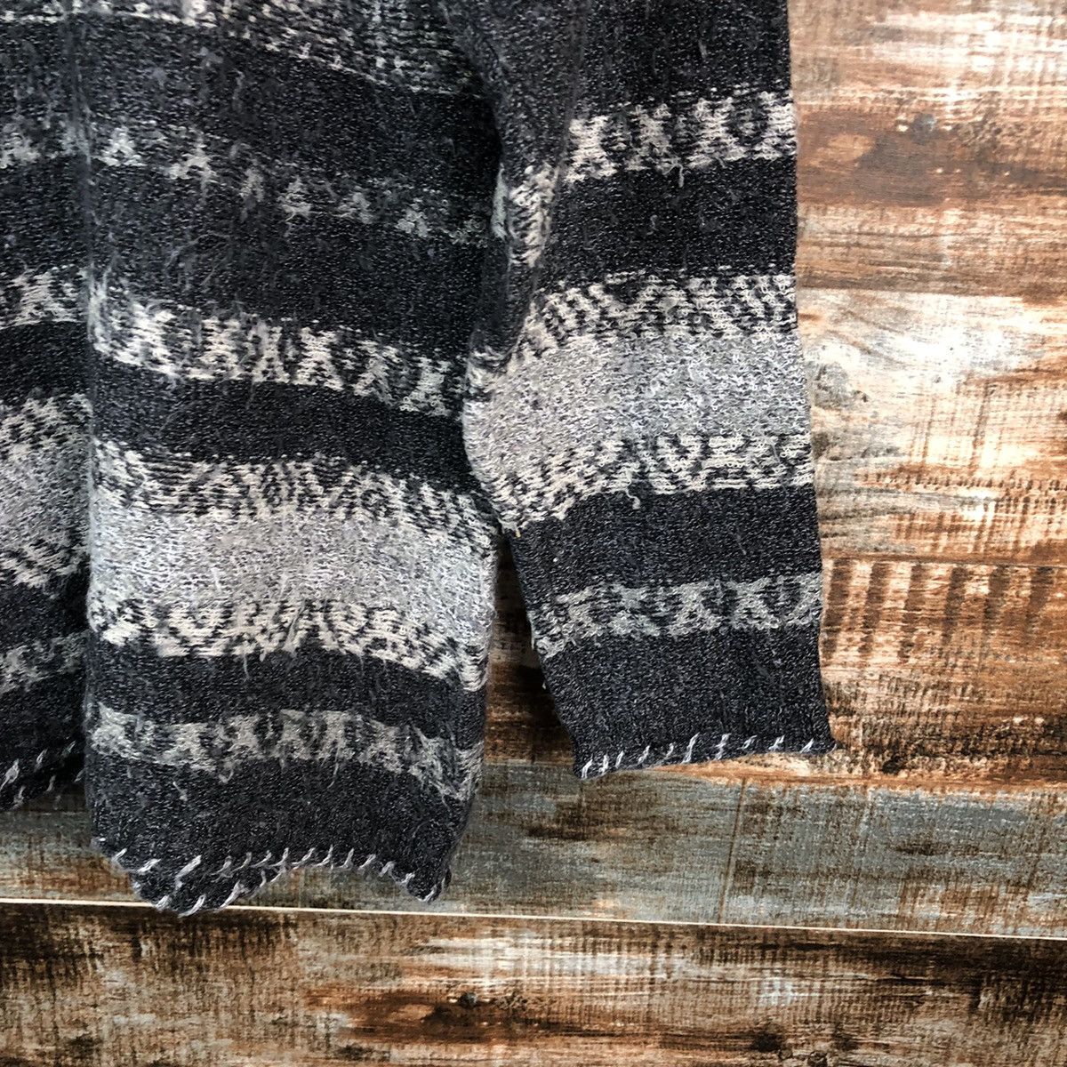 Homespun Knitwear DL Vino Rouge stripe Gray vintage Knitwear #C723 Size US M / EU 48-50 / 2 - 16 Thumbnail