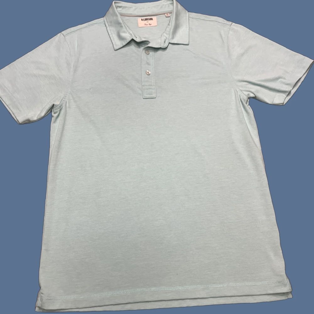 Vintage Linksoul Polo Shirt Mens Short Sleeve Collared Green Luxury Cotton Polyester Golf Casual M Adults Shirt Polo Size US M / EU 48-50 / 2 - 1 Thumbnail