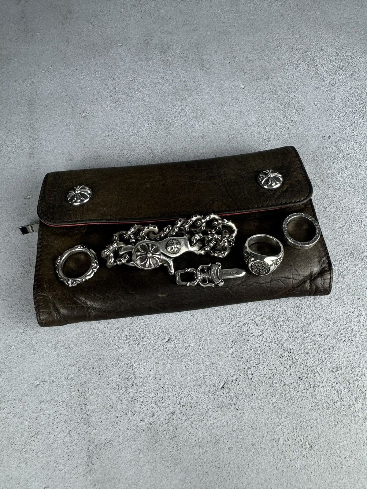 Chrome Hearts Chrome Hearts Wave Wallet Vintage Brown Plus Snap Size ONE SIZE - 10 Thumbnail