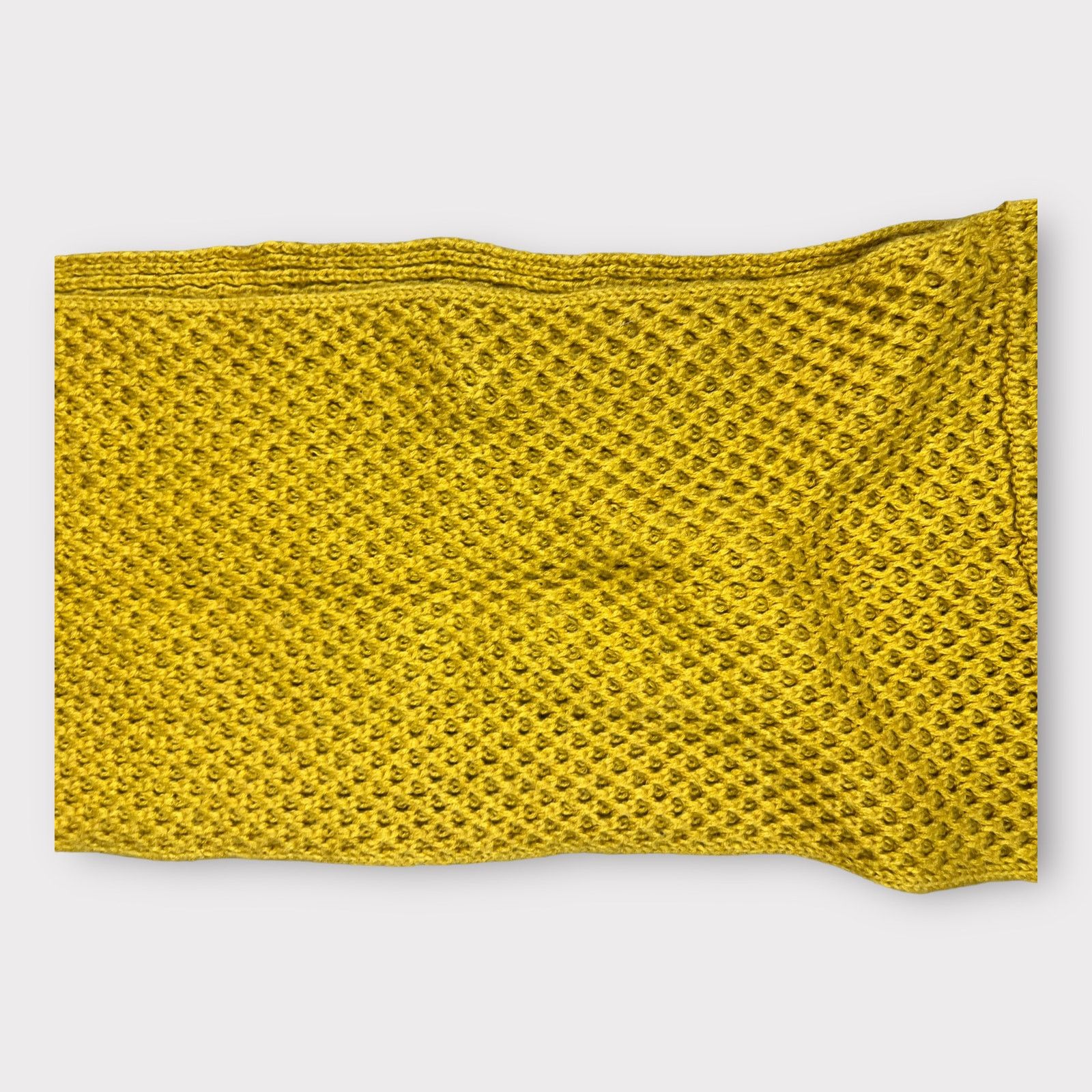 Vintage Vintage Crochet Knit Mustard Circle Infinity Scarves | OS Size ONE SIZE - 5 Thumbnail