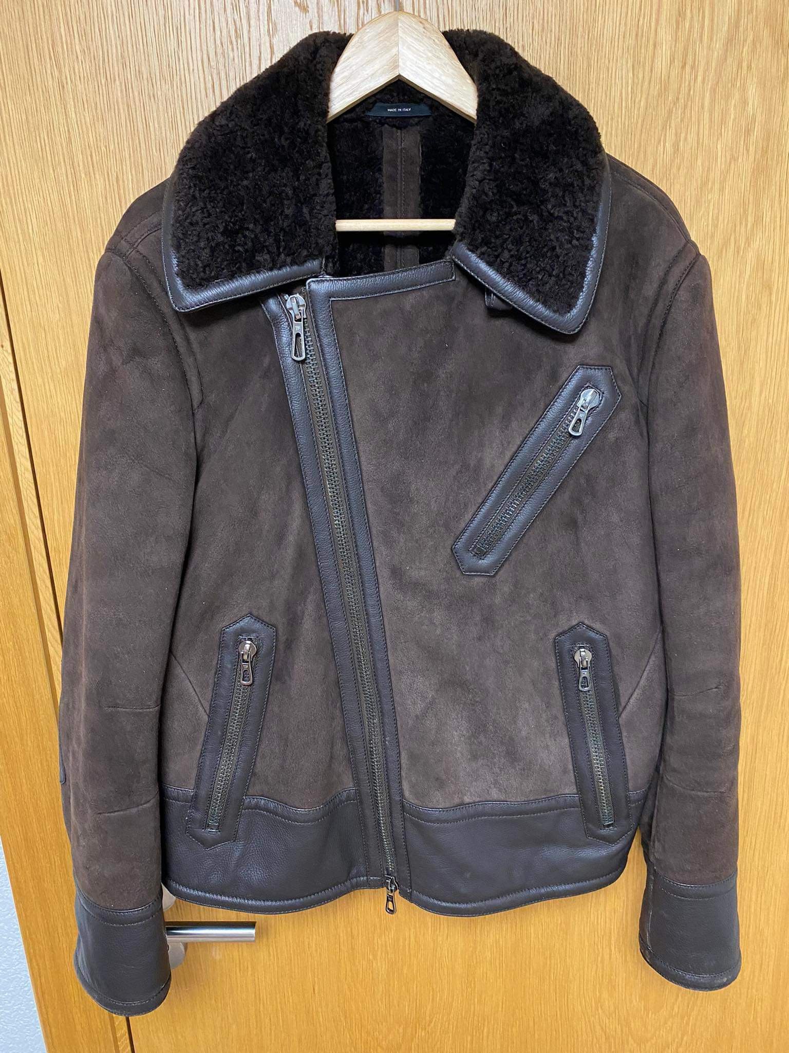 Tom Ford GQ Approved - Shearling Biker Aviation Leather Bomber Jacket Size US L / EU 52-54 / 3 - 20 Thumbnail