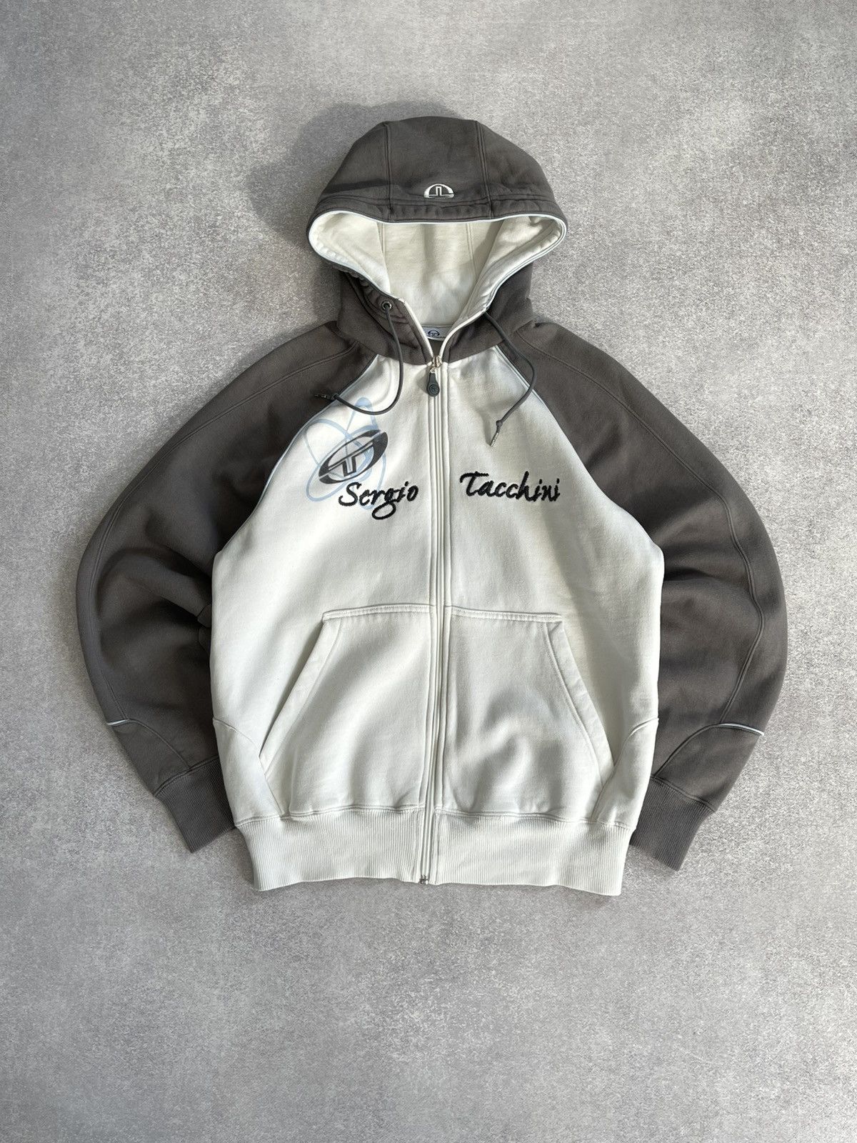 Vintage Sergio Tacchini Rare Two Tone Zip Up Hoodie Jacket