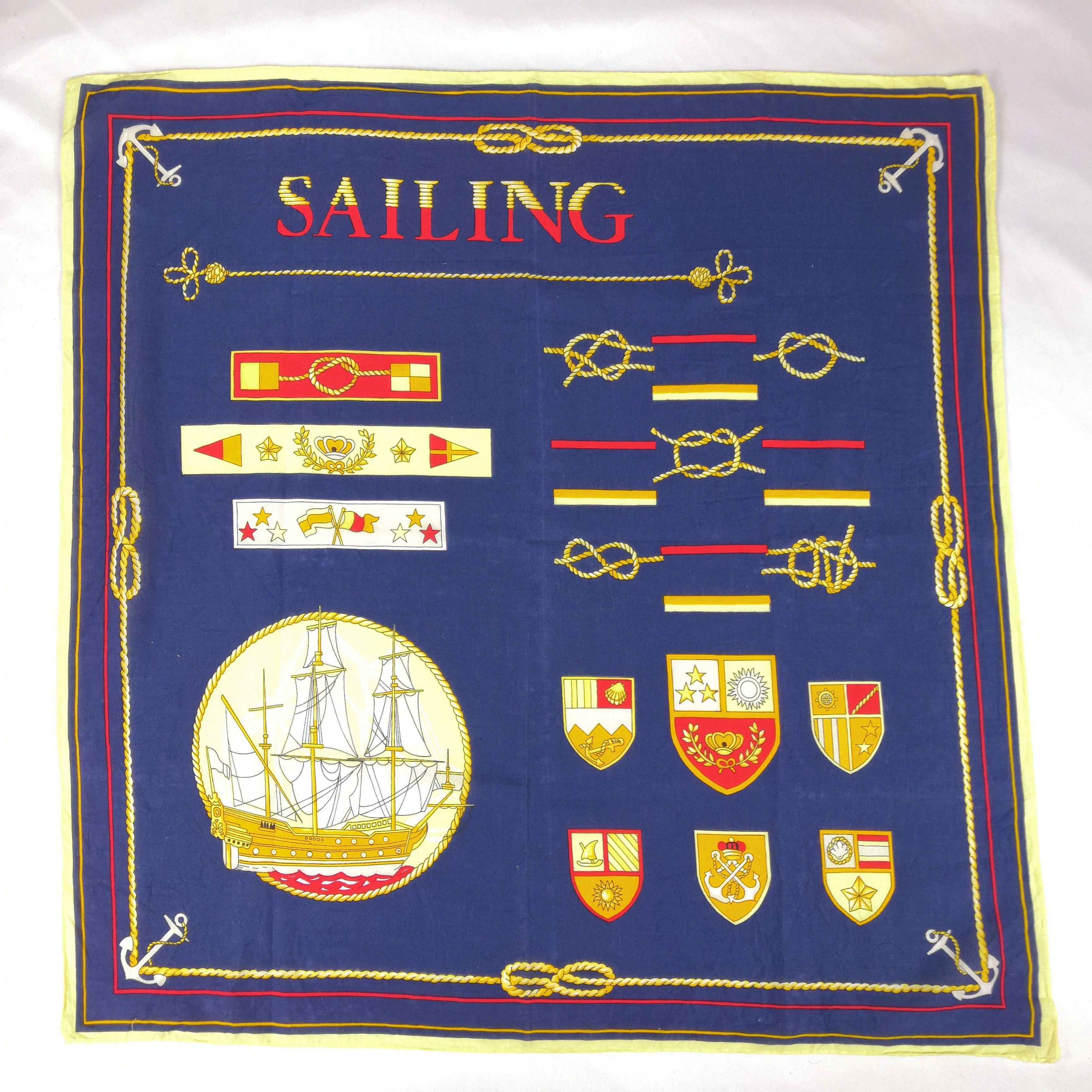 Other × Vintage Vintage 90s Napoleon Sailing SILK Handkerchief Pocket Square Size ONE SIZE - 2 Thumbnail
