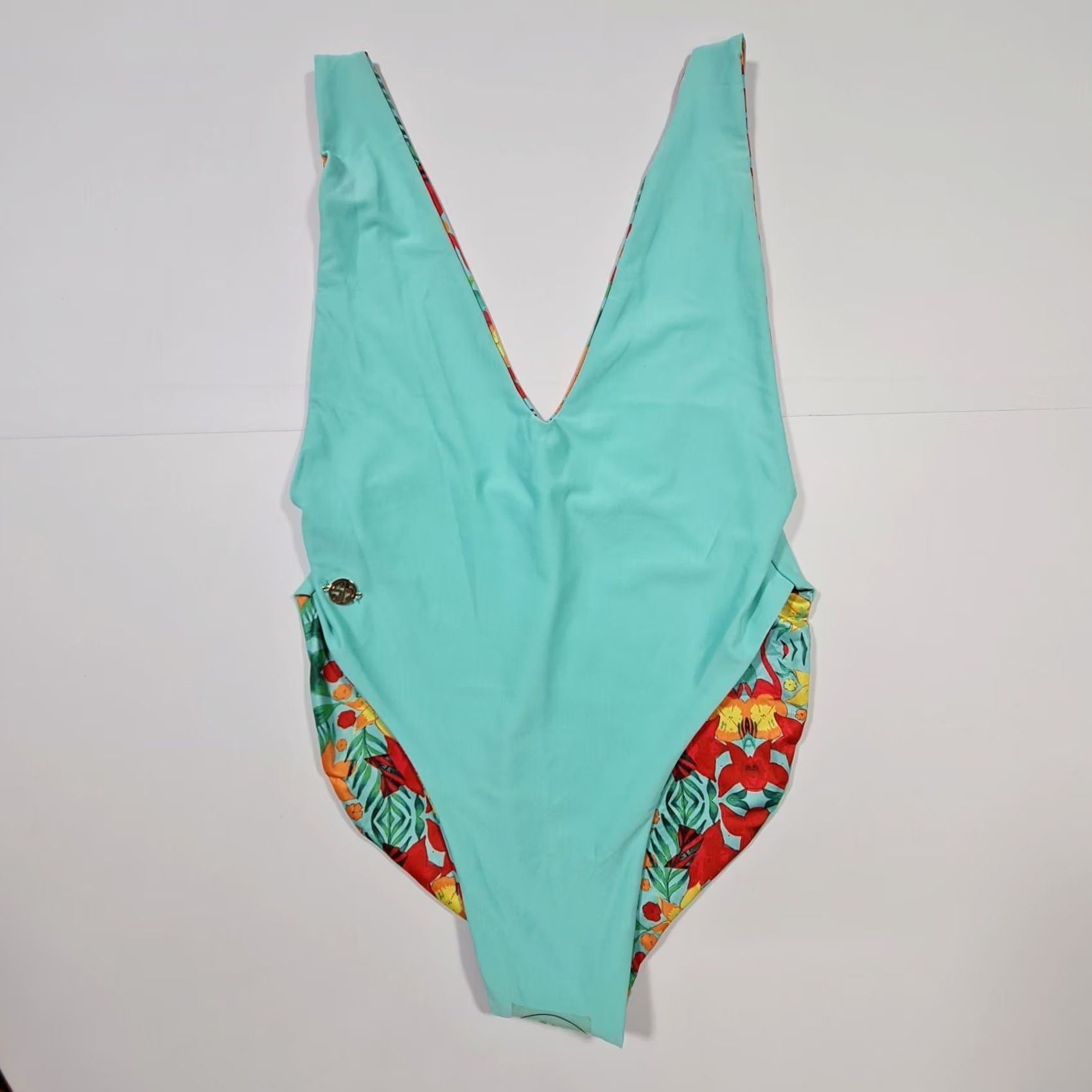 Vintage Sian Marie Womens One Piece Swimsuit Blue 12 UK Floral Reversible Swimming Suit Dress Sportswear Beach Size XL / US 12-14 / IT 48-50 - 6 Thumbnail