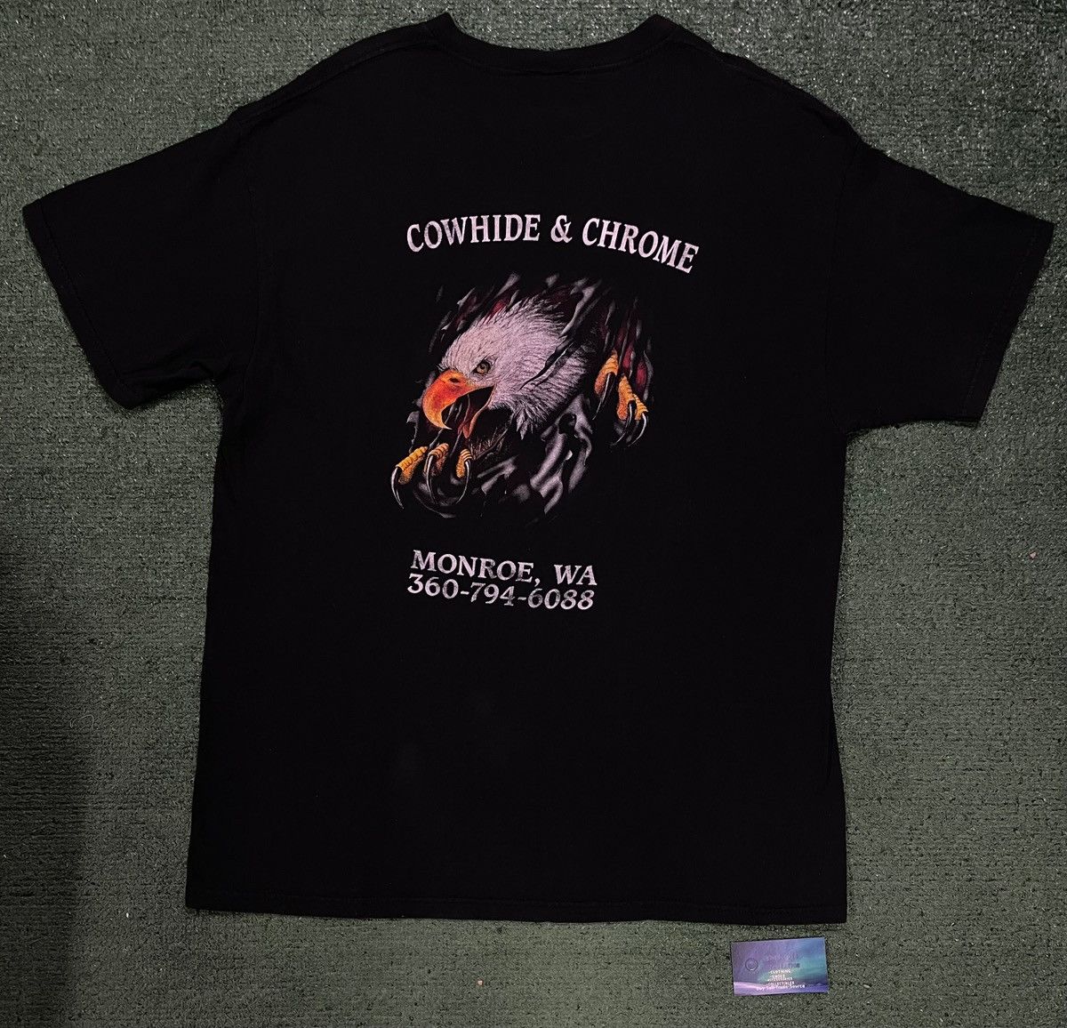 Harley Davidson Vintage 1990s Ride with Pride eagle cowhide and chrome tee Size US XL / EU 56 / 4 - 2 Thumbnail