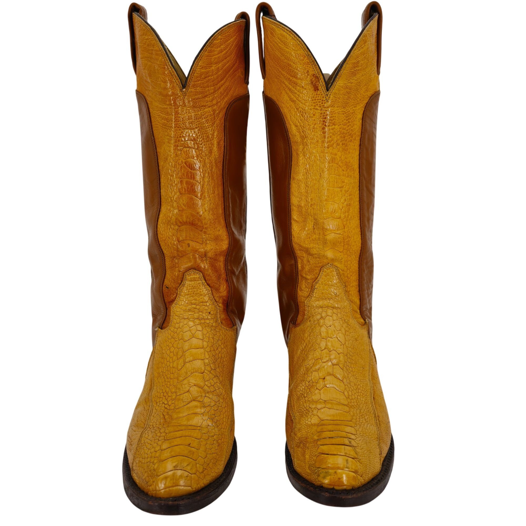 Tony Lama Vintage Unique Exotic Ostrich Tony Lama Mens 7D Brown Cowboy Size US 7 / EU 40 - 2 Thumbnail