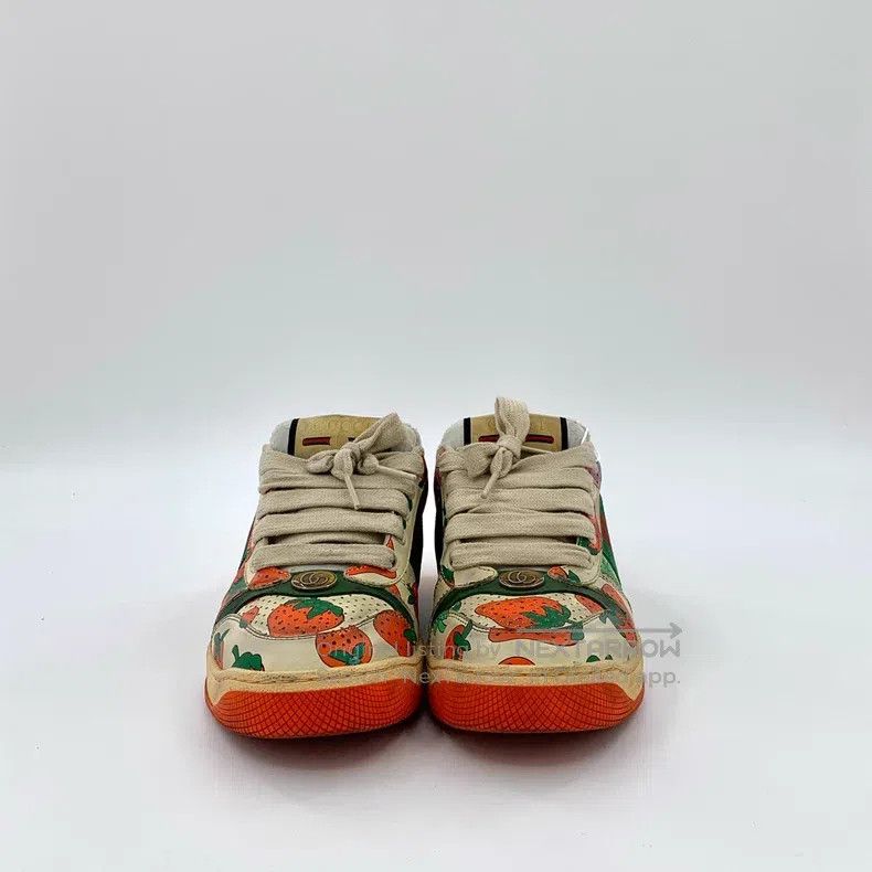 Gucci Gucci Screener colour-matched strawberry print lacing casu Size US 5.5 / IT 35.5 - 3 Thumbnail