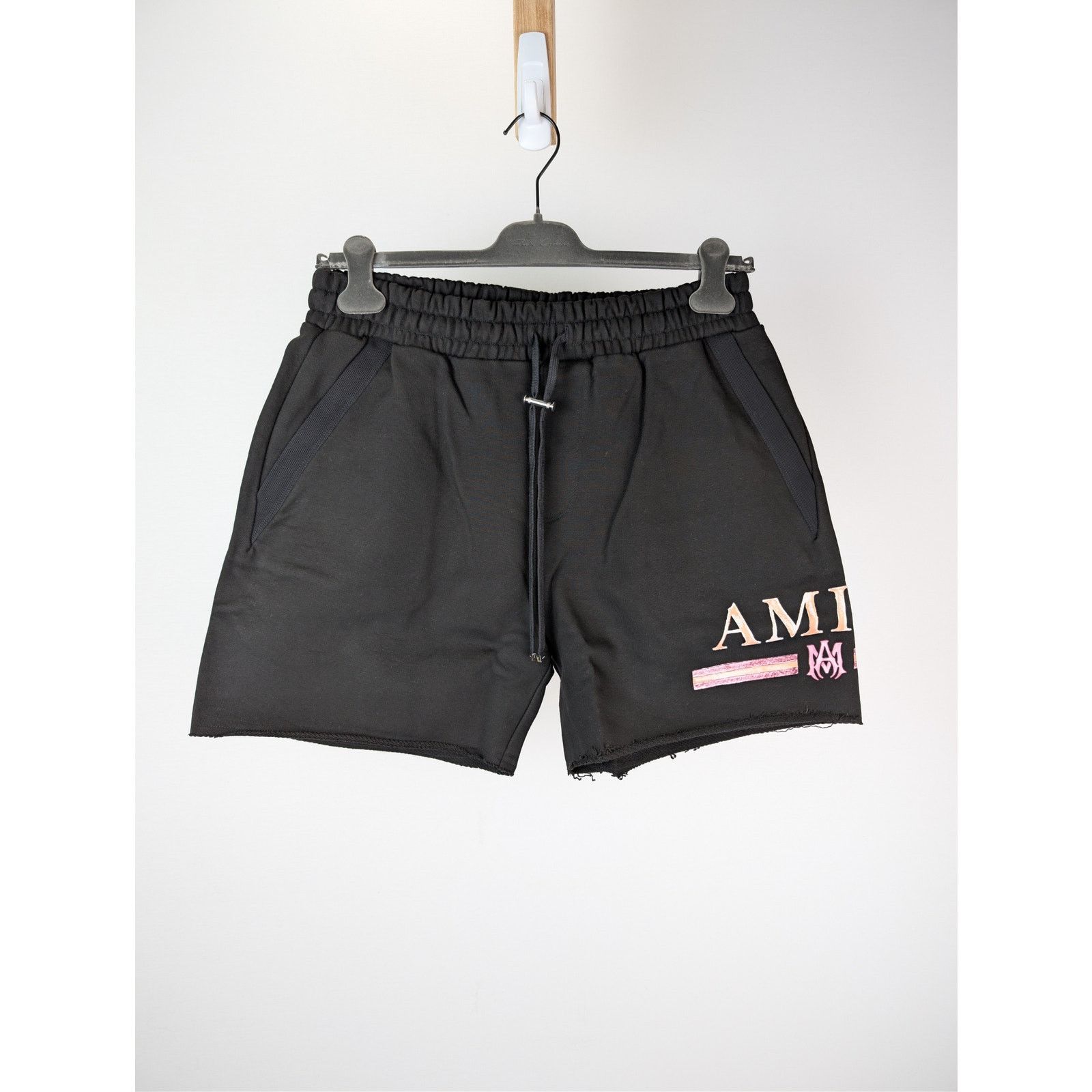 Amiri o1rshd1 MA Watercolor Bar Sweatshort in Black Size US 30 / EU 46 - 1 Thumbnail
