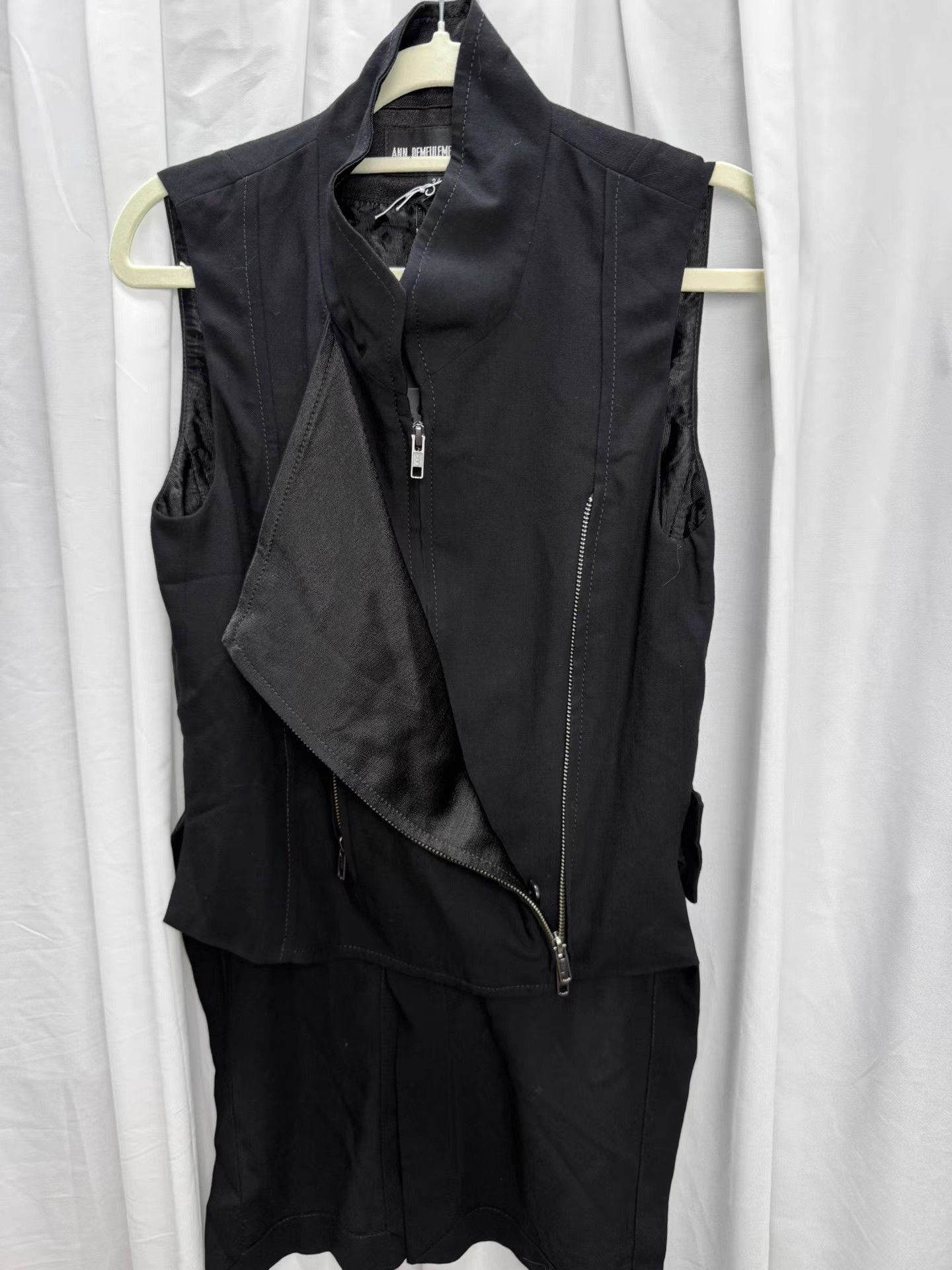 Ann Demeulemeester Ann Demeulemeester Double-Zip Satin Vest K20 Size XXS / US 00 / IT 34 - 2 Thumbnail