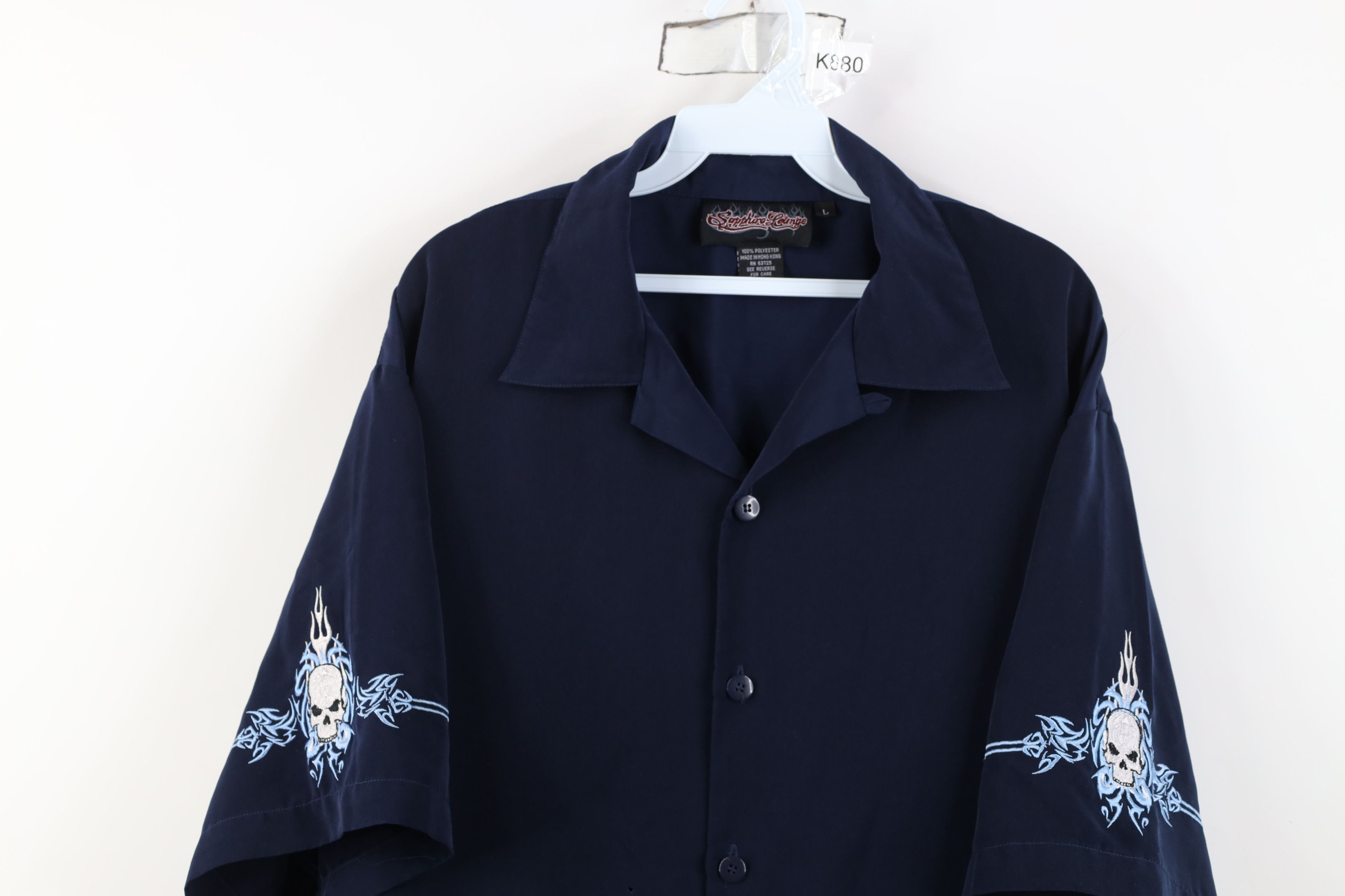 Vintage Vintage 90s Y2K Streetwear Looped Collar Button Shirt Size US L / EU 52-54 / 3 - 2 Thumbnail