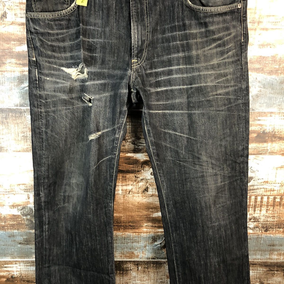 Uniqlo DL Uniqlo Jeans Black Distressed Denim Pants #C156 Size US 38 / EU 54 - 5 Thumbnail