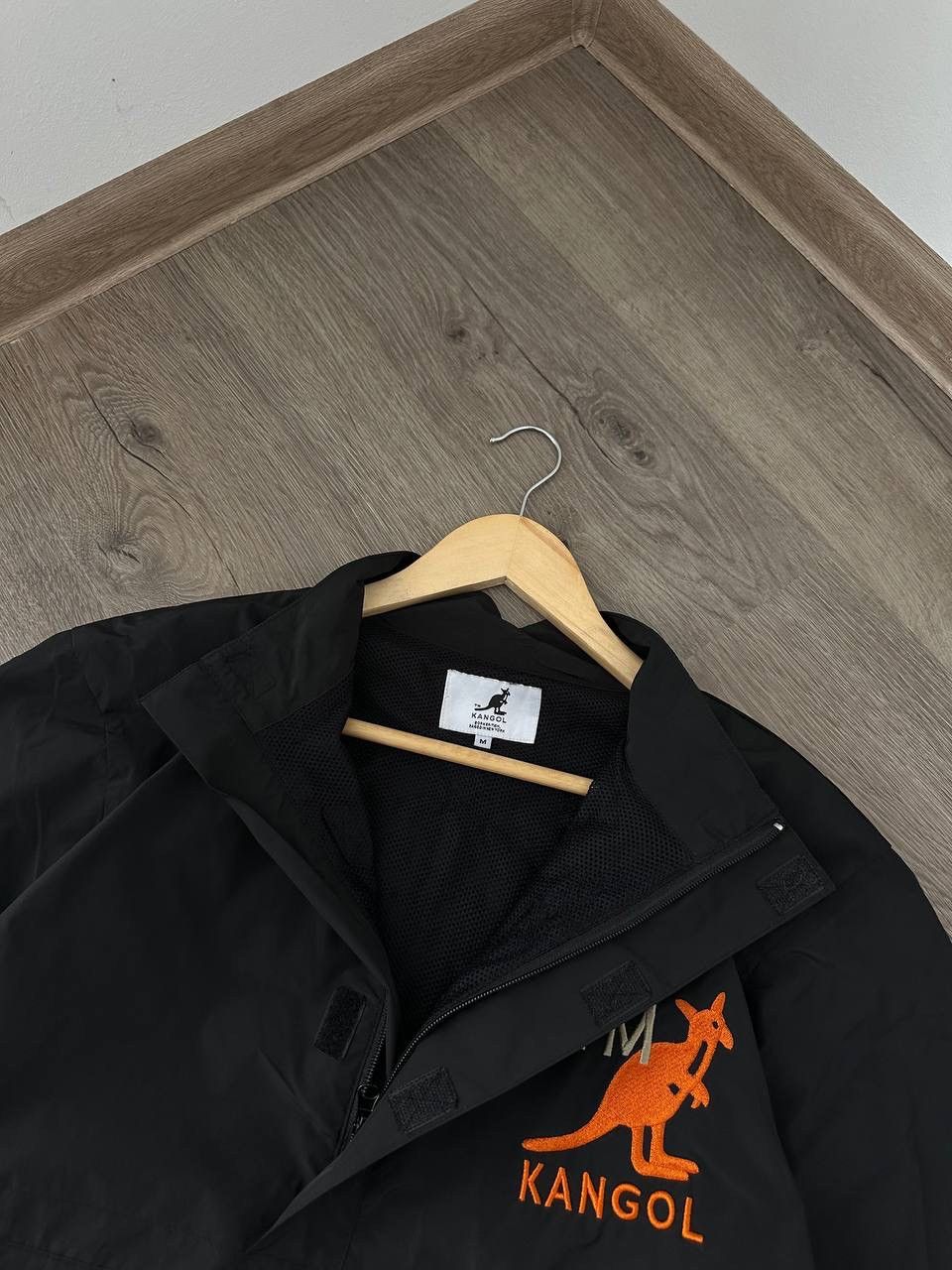 Kangol × Vintage Vintage Kangol Anorak Black Big Logo Jacket Size US M / EU 48-50 / 2 - 9 Thumbnail