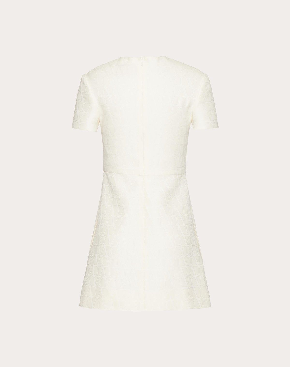 Valentino o1s1wg110525 Toile Iconographe Short Dress in White Size L / US 10 / IT 46 - 2 Thumbnail
