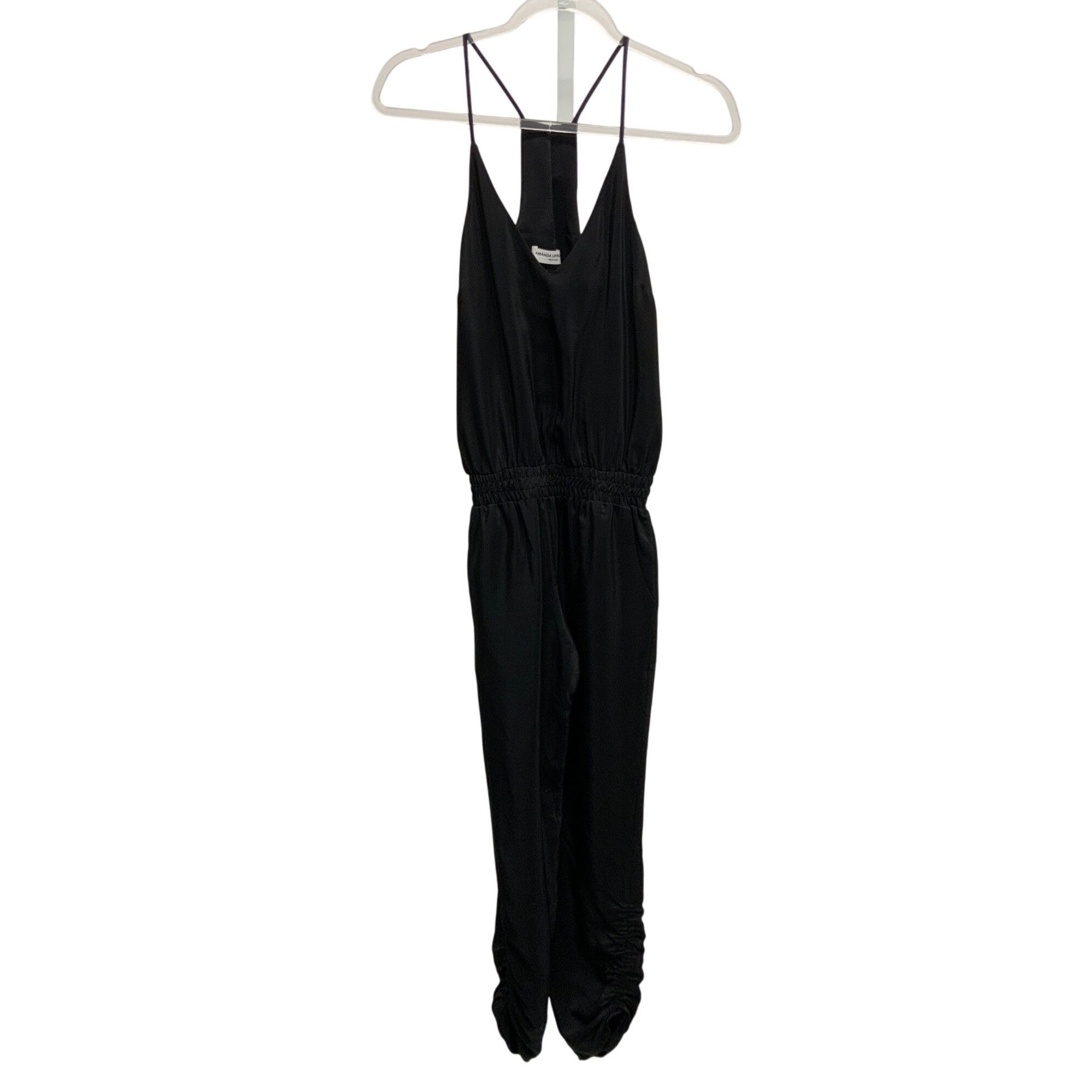 Amanda Uprichard Amanda Uprichard Lowell Black Silk Jumpsuit Size 26" / US 2 / IT 38 - 4 Thumbnail