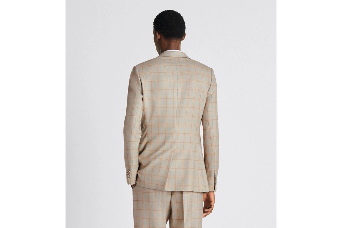 Dior o1w1db11024 Checkered Wool Jacket in Beige Size US XXL / EU 58 / 5 - 5 Thumbnail