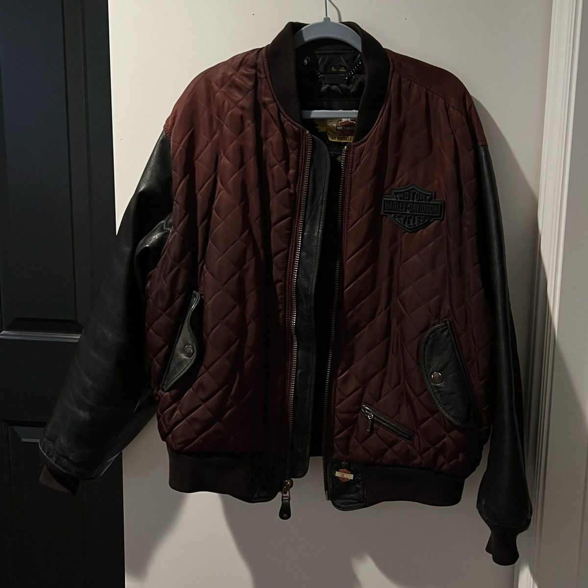 Harley Davidson × Vintage Harley Davidson Quilted Leather Jacket Size US L / EU 52-54 / 3 - 1 Thumbnail