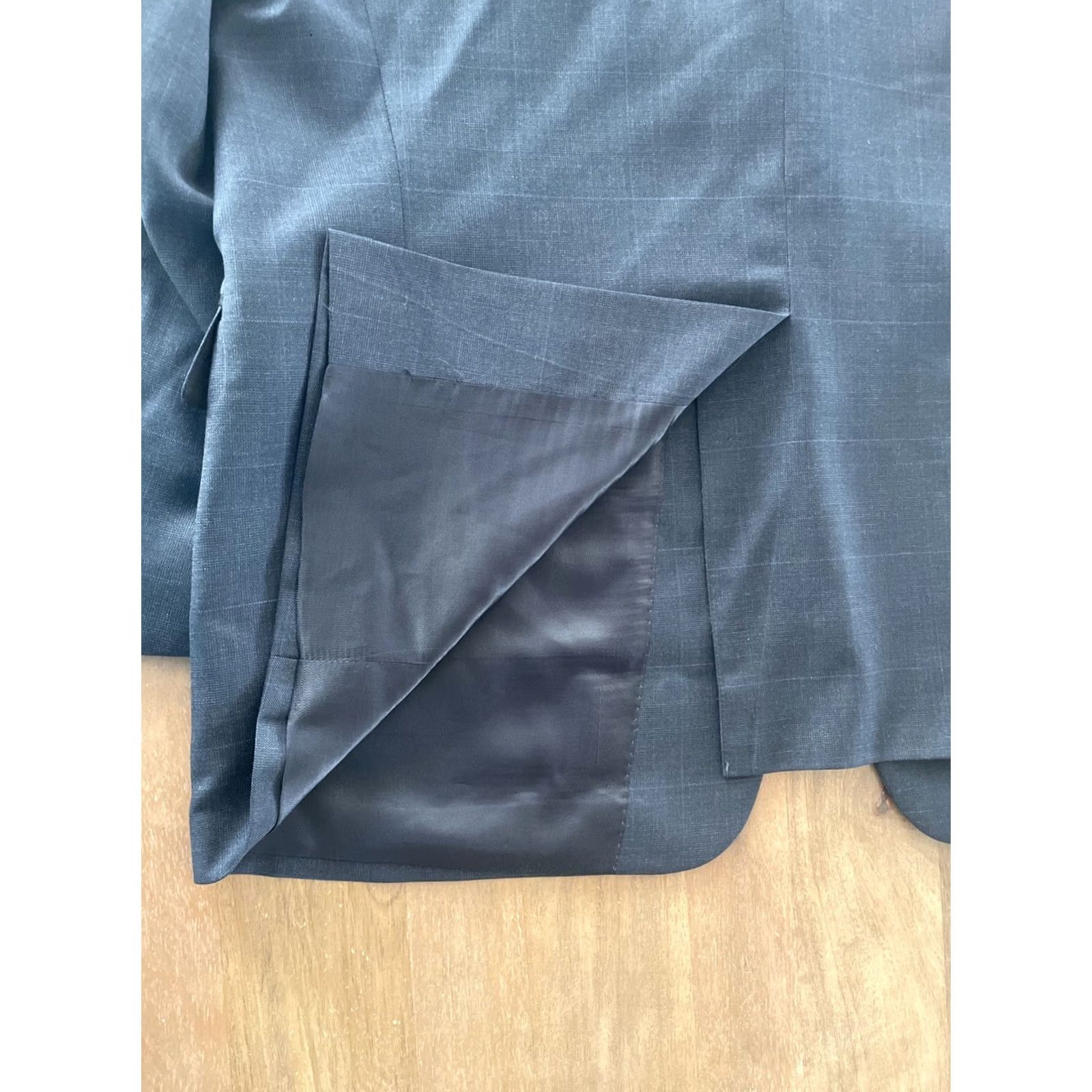 Ralph Lauren VINTAGE Lauren Ralph Lauren Windowpane Plaid Wool Sport Jacket Coat Blazer Mens 46R Gray Size 46R - 7 Thumbnail