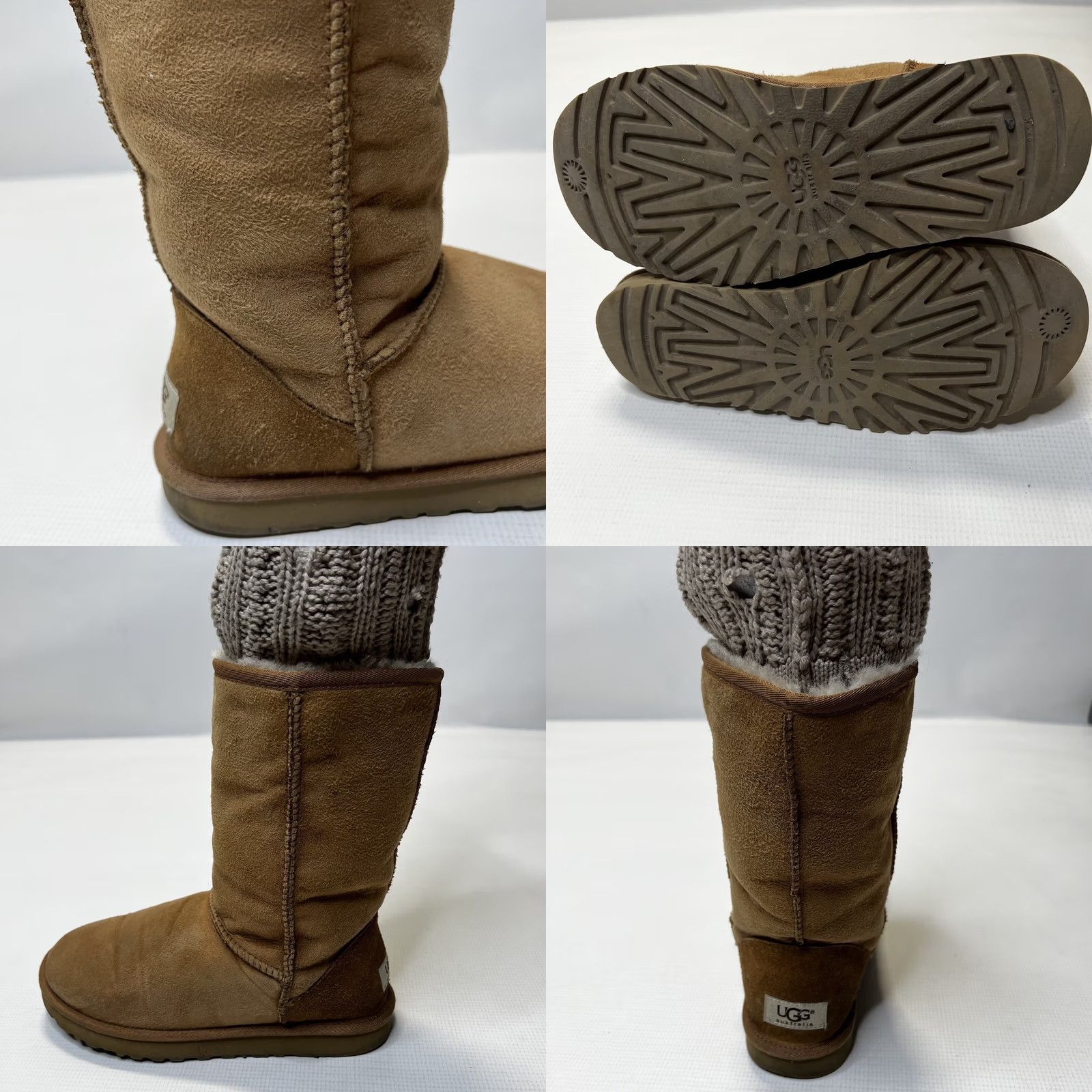 Ugg UGG Australia Women Tularosa Route Detachable Knit Collar Boots Chestnut Brown Size 7 Suede Sheepskin Lined Mid-Calf Boots Size US 7 / IT 37 - 9 Thumbnail