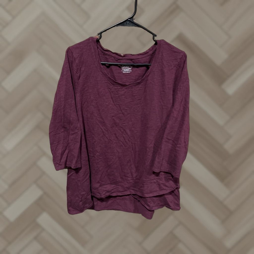 Vintage CHICO'S Shirt Womens XL Maroon The Ultimate Tee Long Sleeve Cotton Modal Spandex Size XL / US 12-14 / IT 48-50 - 1 Thumbnail