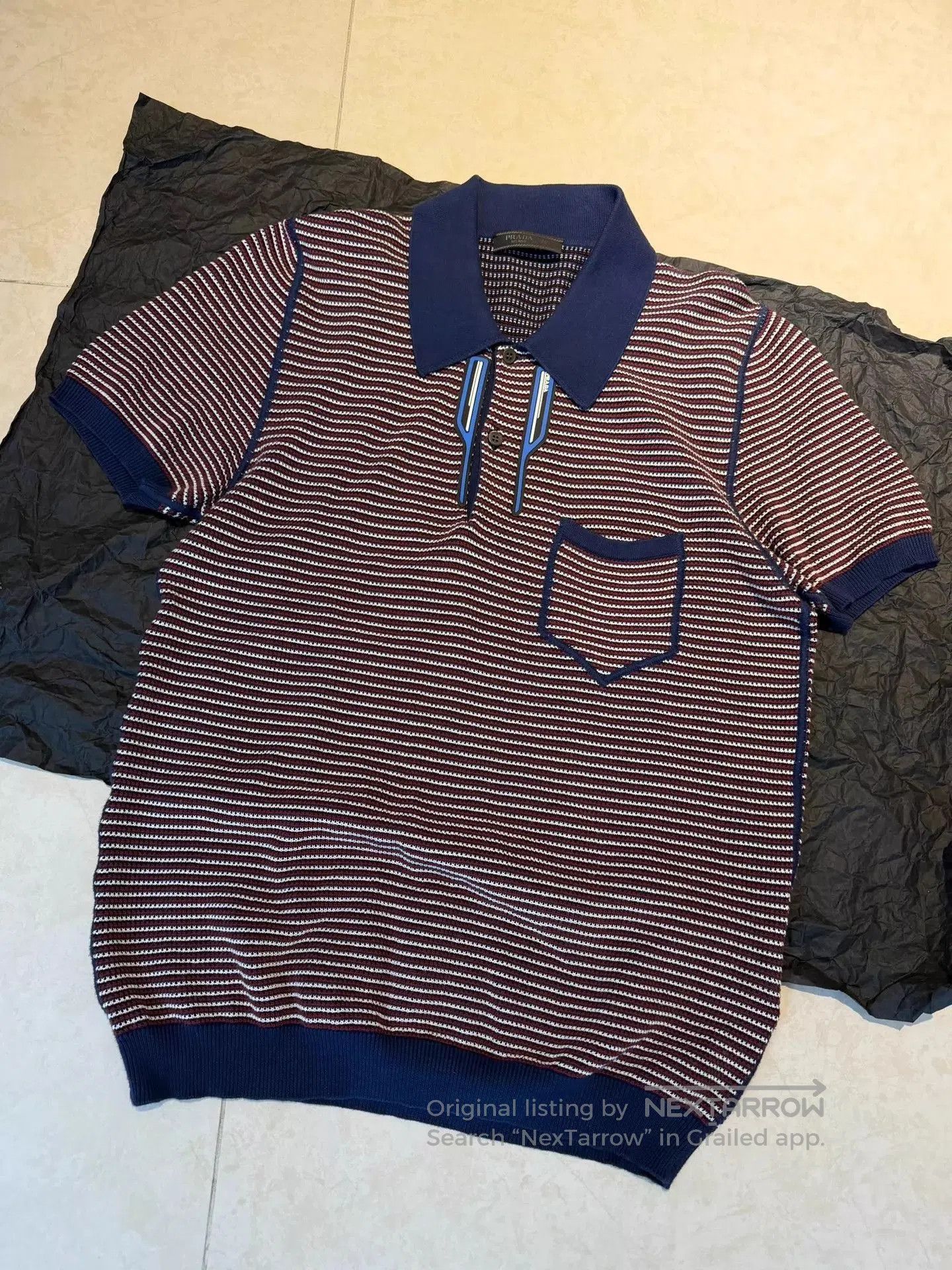 Prada Striped Short Sleeve Polo Shirt. Size US S / EU 44-46 / 1 - 2 Thumbnail