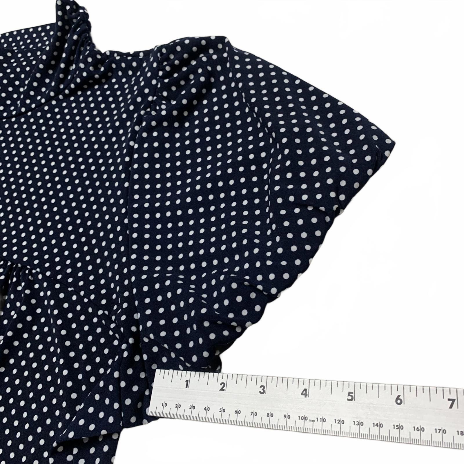 Other Dressbarn Women's Size 3X Navy White Polka Dot Blouse USA Size 3XL / US 20-22 - 5 Thumbnail