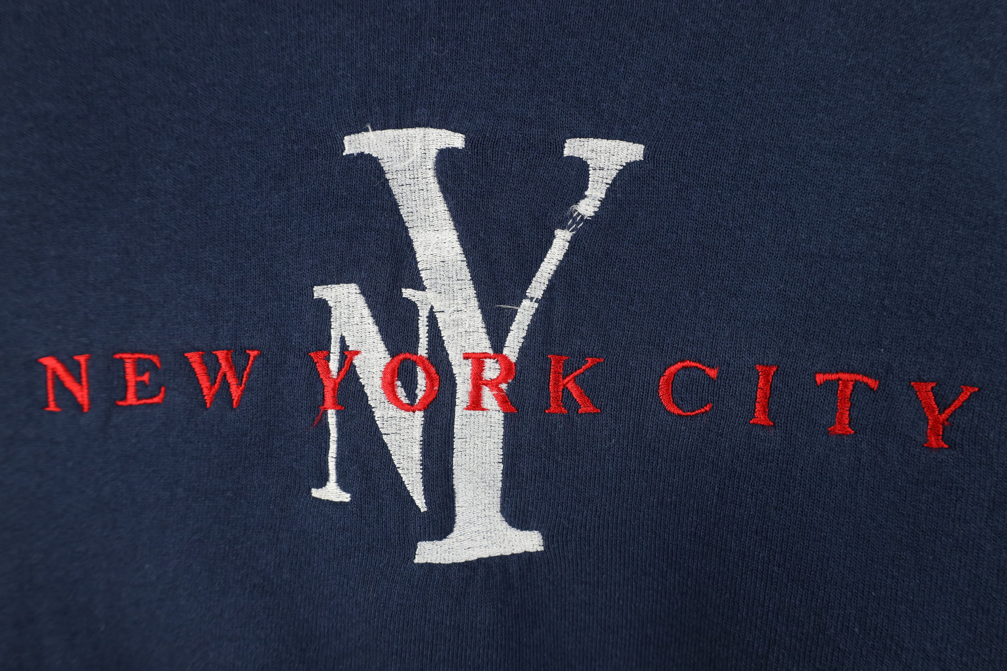 Vintage Vintage 90s Streetwear Spell New York City Sweatshirt Blue Size US XL / EU 56 / 4 - 7 Thumbnail