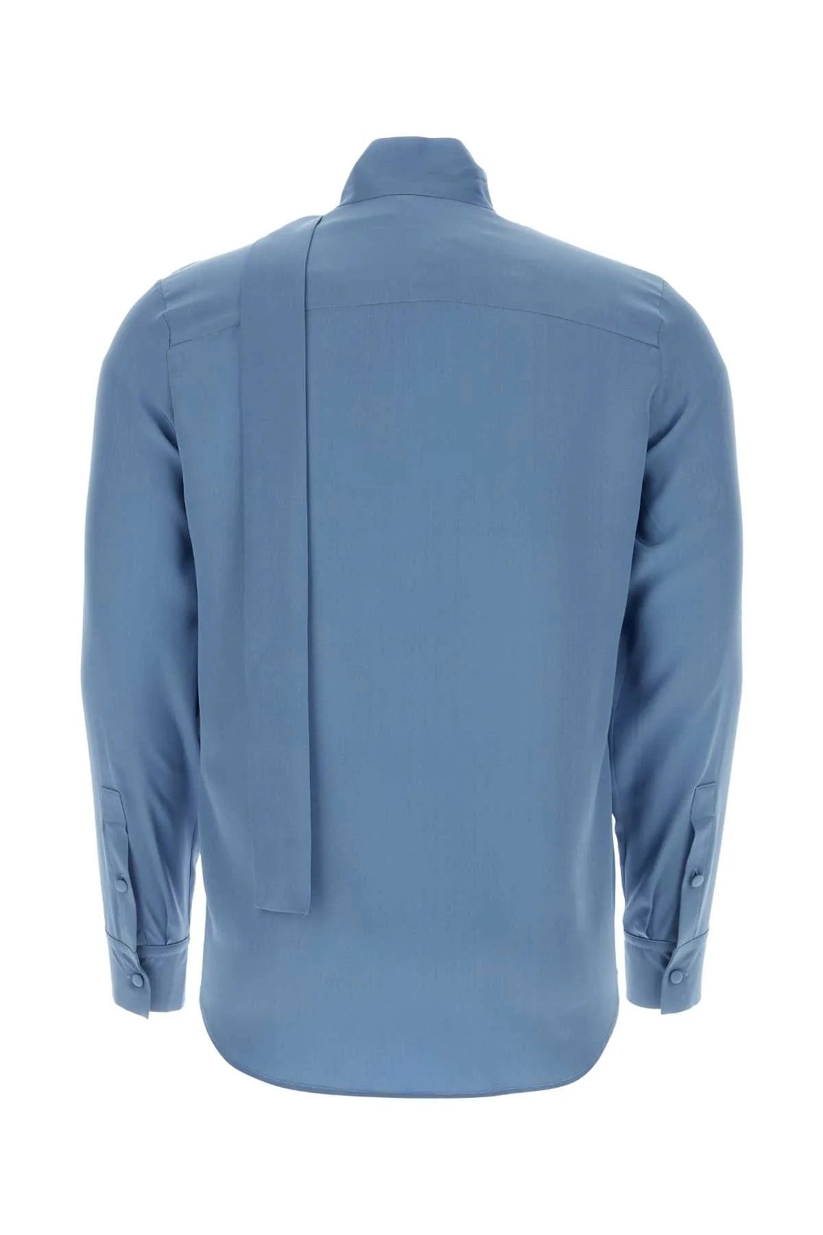 Valentino o1y0525 Solid Color Shirt in Blue Size US S / EU 44-46 / 1 - 2 Thumbnail