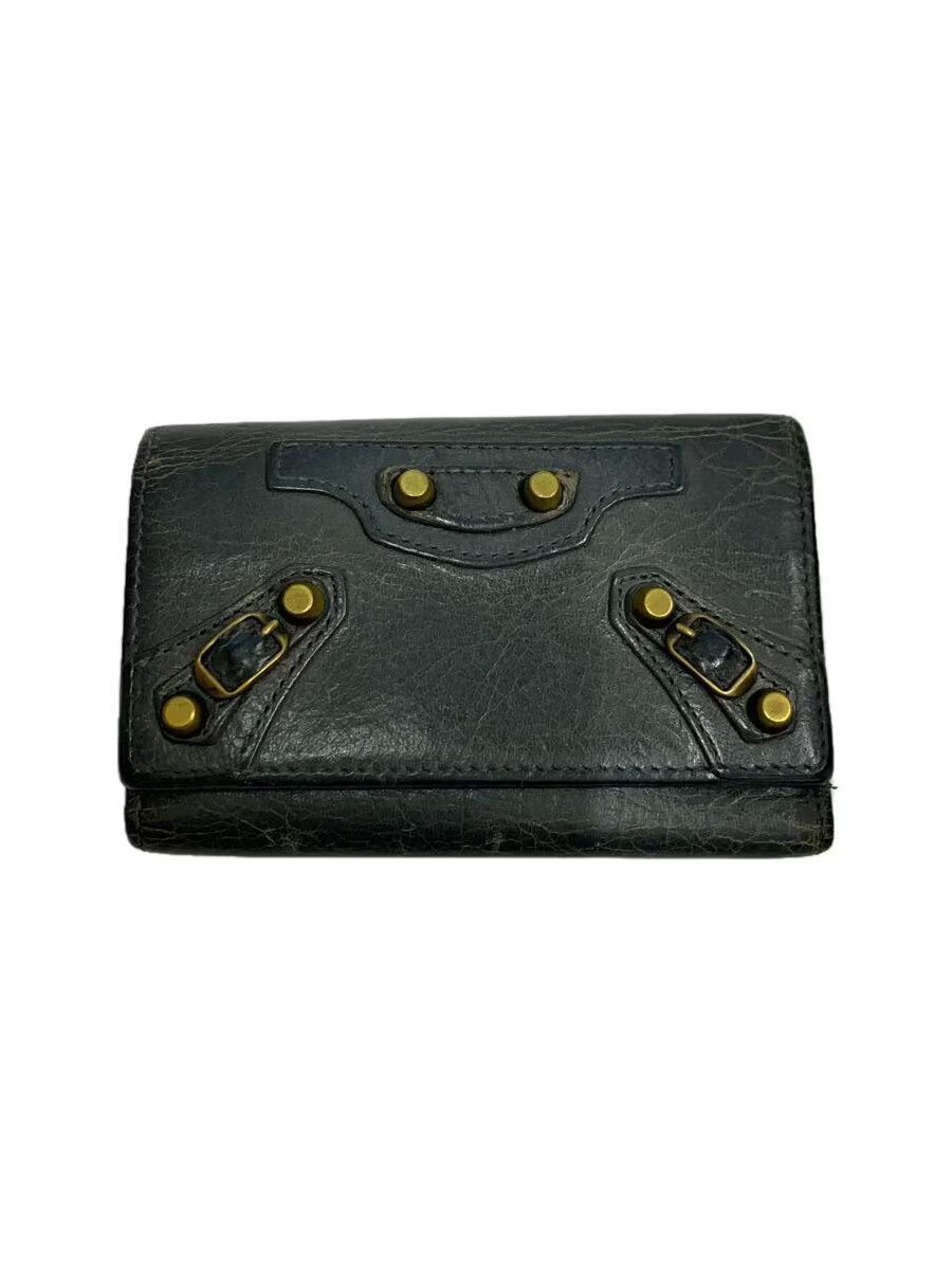 Balenciaga Balenciaga Paper Za Mini Wallet Leather Grey Print