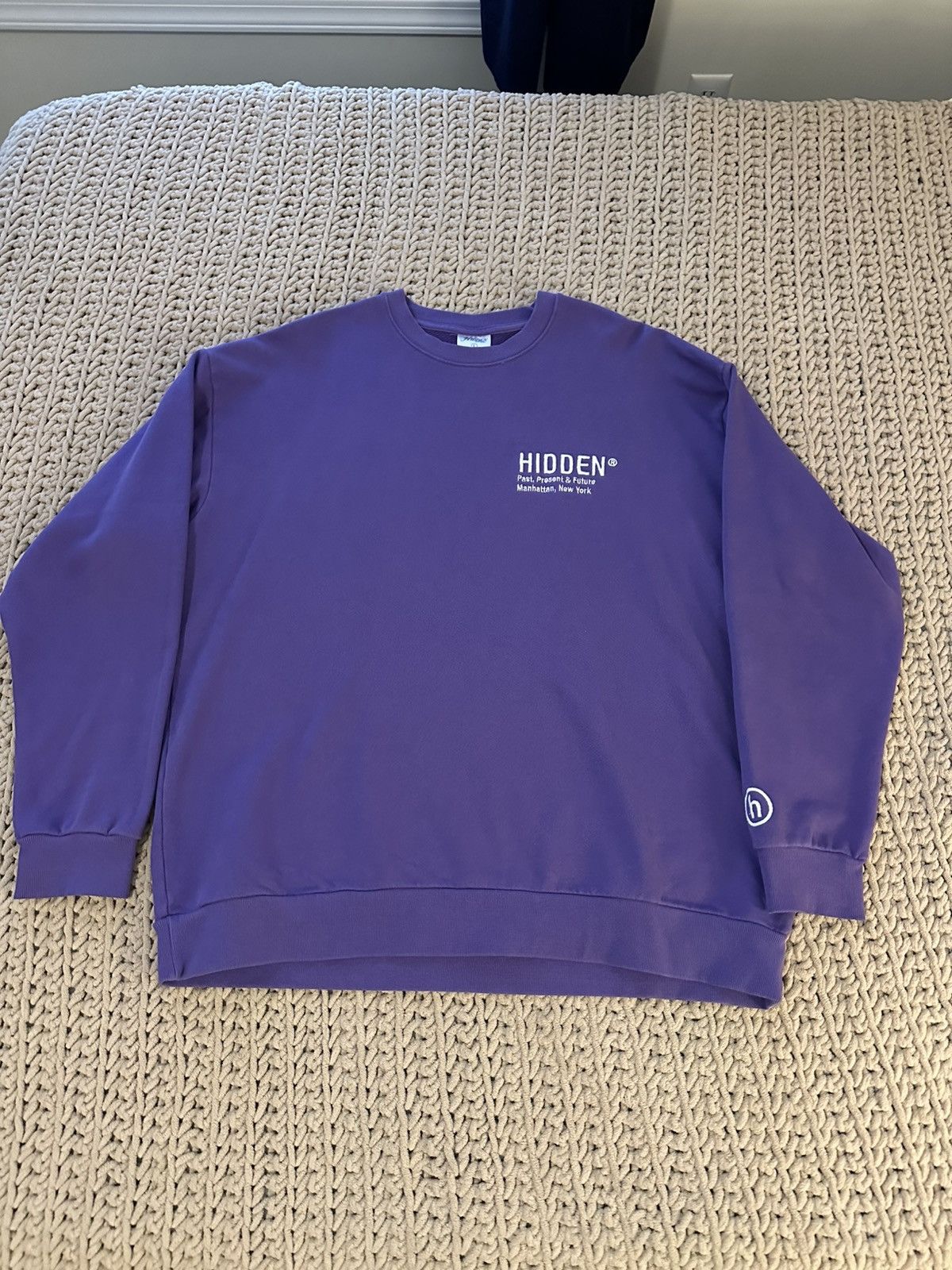 トップス HIDDEN NY logo crewneck sweatshirt L Hidden NY New York Logo Crewneck Sweatshirt Jumper Oatmeal