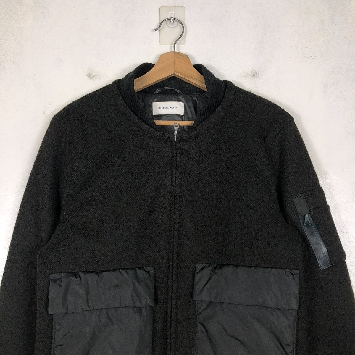 Japanese Brand 📌VINTAGE WOOL BIKER BOMBER JACKET GLOBAL WORK JAPAN Size US M / EU 48-50 / 2 - 4 Thumbnail