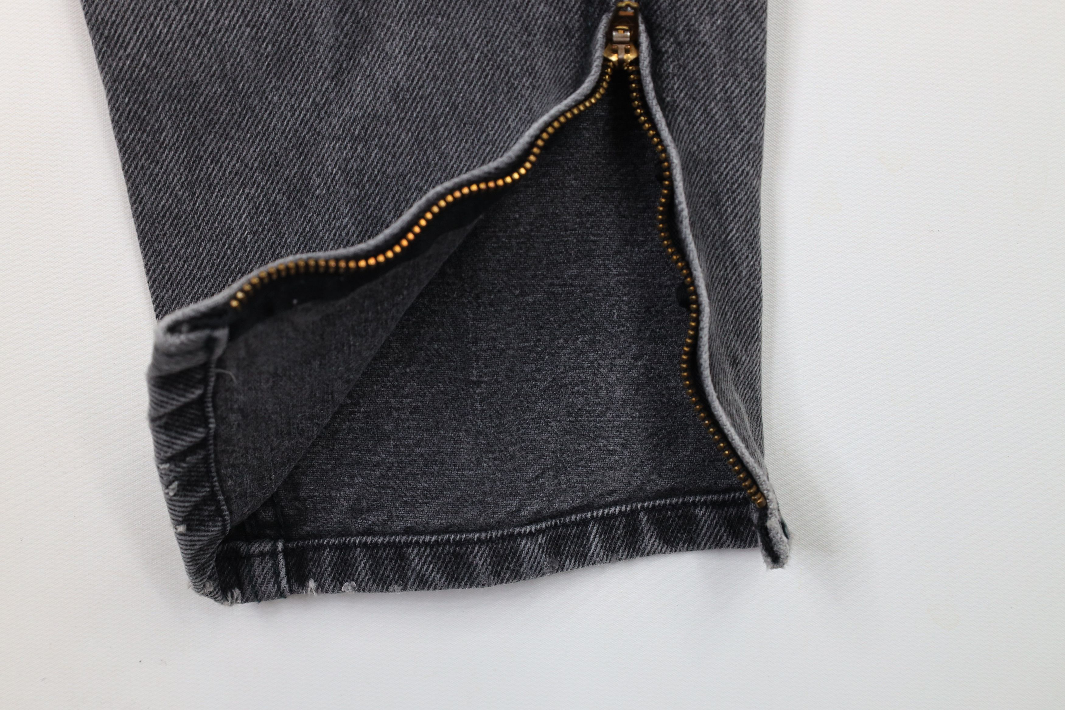 Guess × Vintage Vintage 90s Guess Tapered Skinny Leg Denim Jeans Black USA Size 29" - 5 Thumbnail