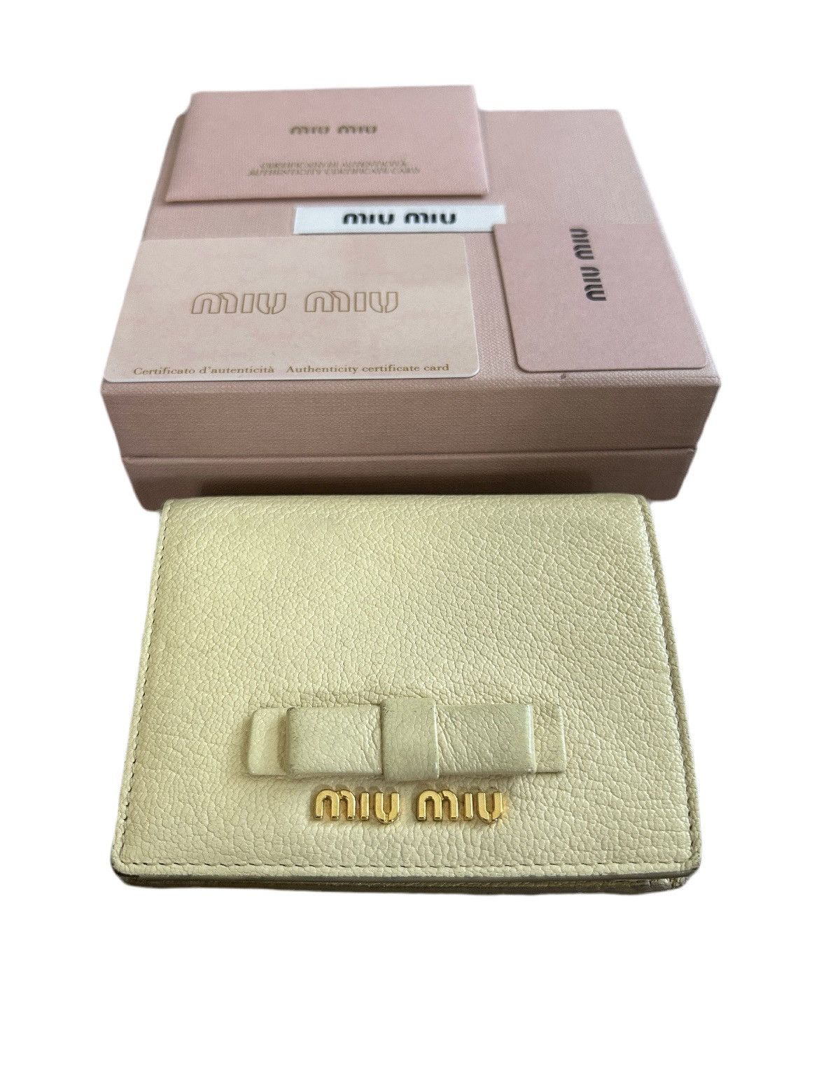 Miu Miu Lemon Bowtie Bifold Wallet