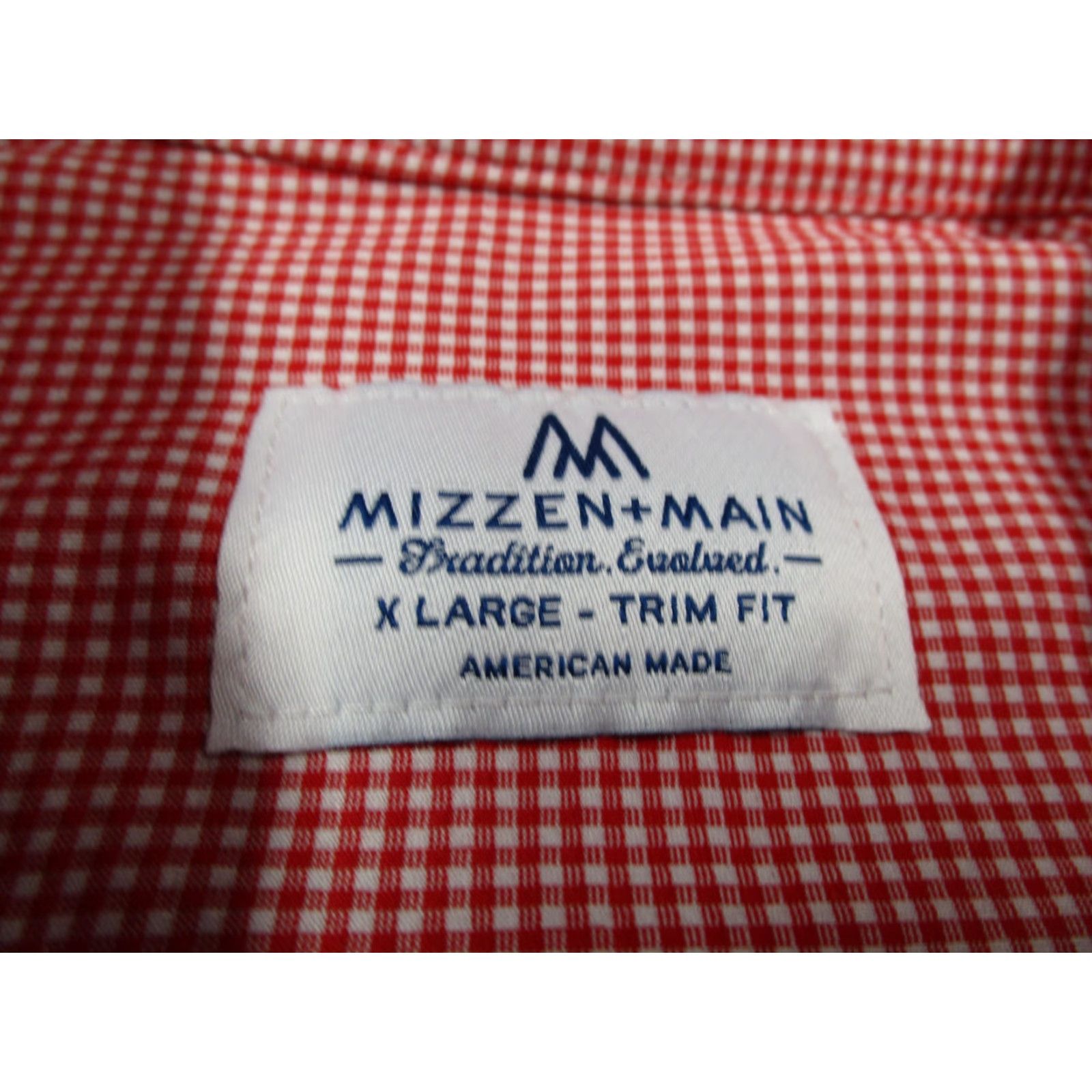 Mizzen+Main Mizzen+Main Shirt Mens XL Trim Fit Red Check Button-Down Performance Stretch Wrinkle Resistant Easy Care Size US XL / EU 56 / 4 - 3 Thumbnail
