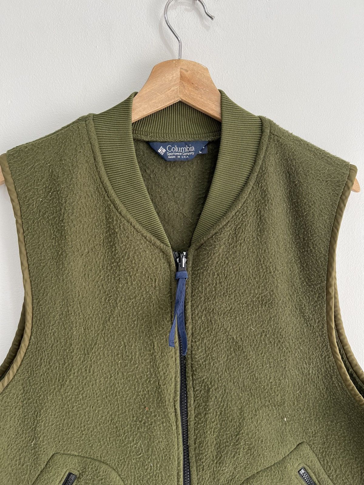 Columbia Vintage Columbia Fleece Vest Olive Green jacket zip Size US L / EU 52-54 / 3 - 3 Thumbnail