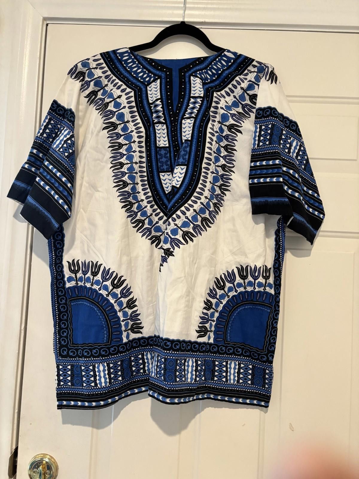 Designer Womens or mens blue/white Island Company tunic sz XL #512 Size XL / US 12-14 / IT 48-50 - 2 Thumbnail