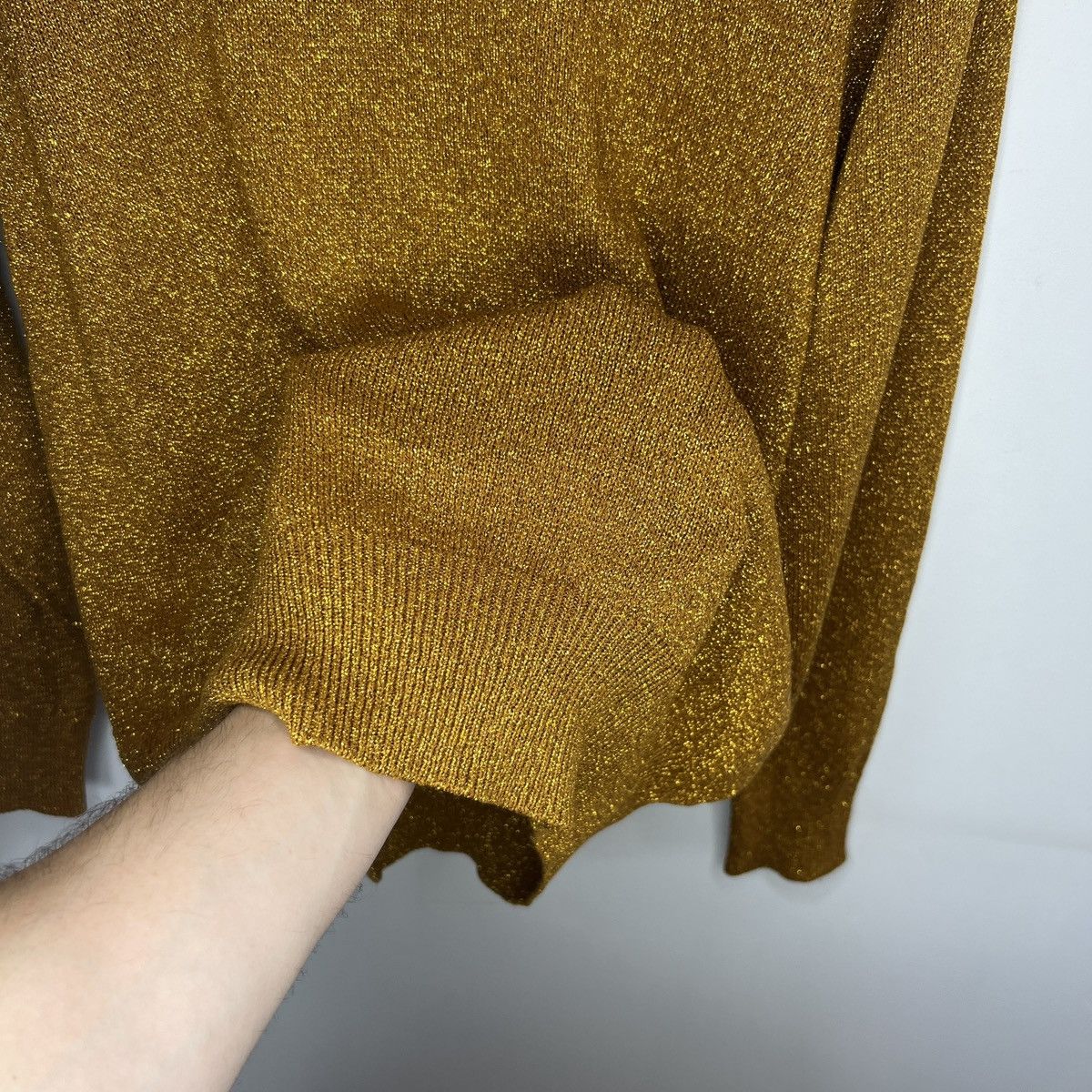 Dries Van Noten Dries Van Noten Gold Glitter Sweater Jumper Size S / US 4 / IT 40 - 6 Thumbnail
