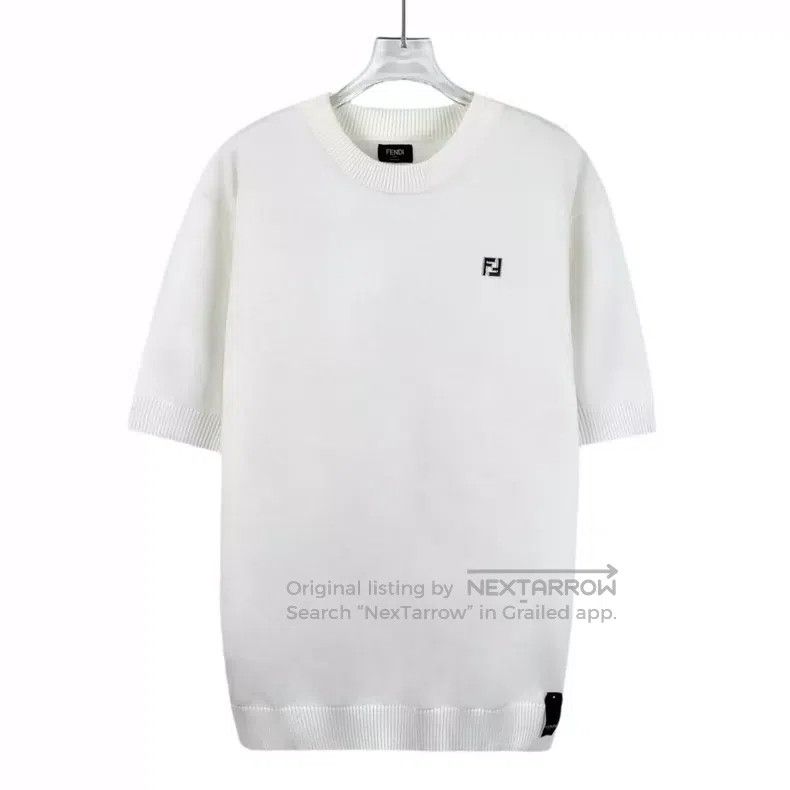 Fendi Fendi White Double F Metal Logo Merino Wool Crewneck Short Size US S / EU 44-46 / 1 - 1 Thumbnail