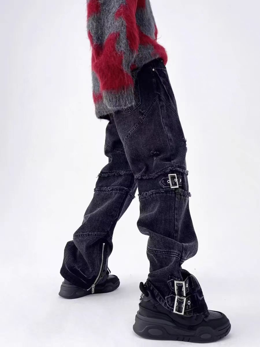 Japanese Brand × Jean Street punk style micro flare jeans with zip design Size US 31 - 4 Thumbnail