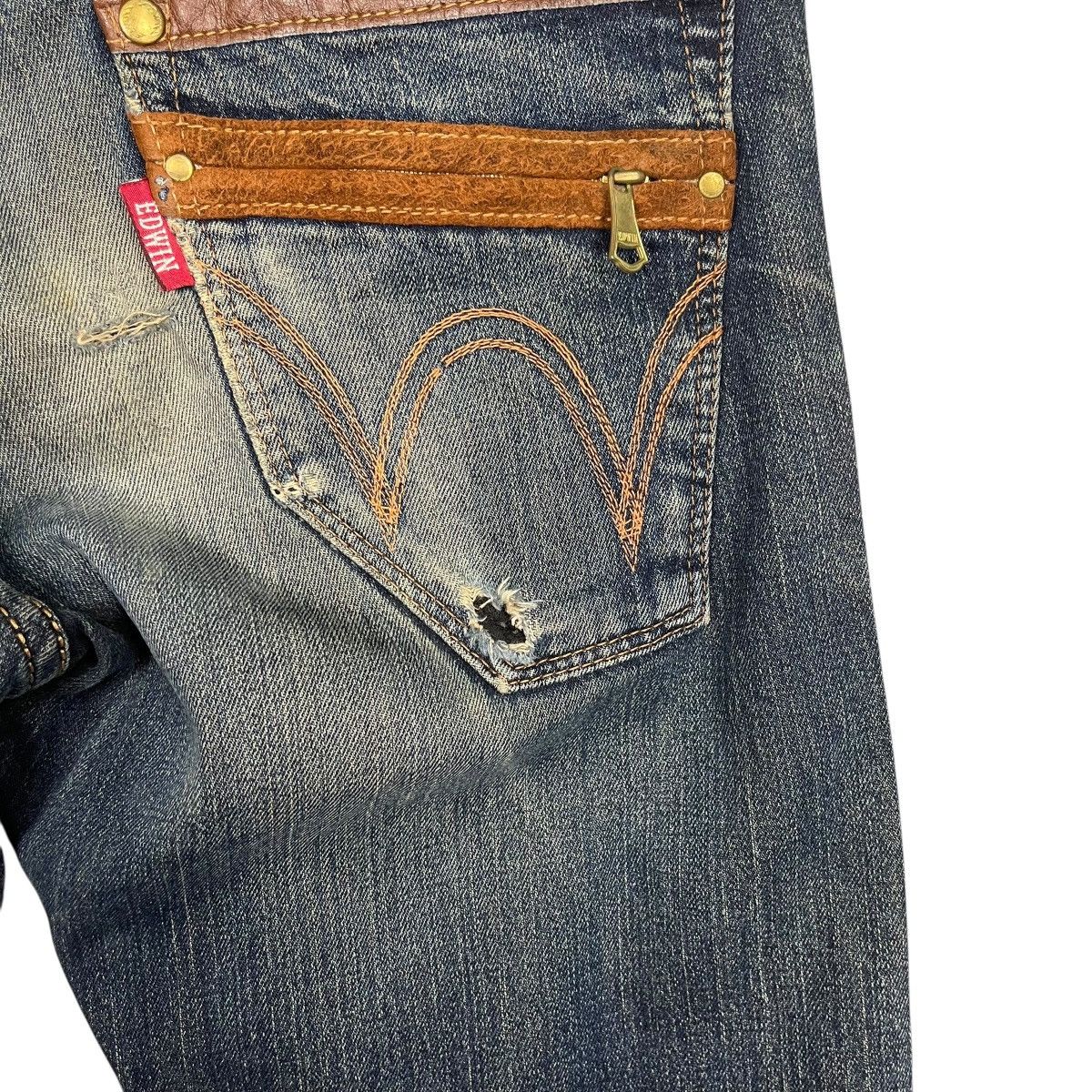 Edwin Vintage Edwin Western Cowboy Distressed Denim Jeans Size US 34 / EU 50 - 12 Thumbnail