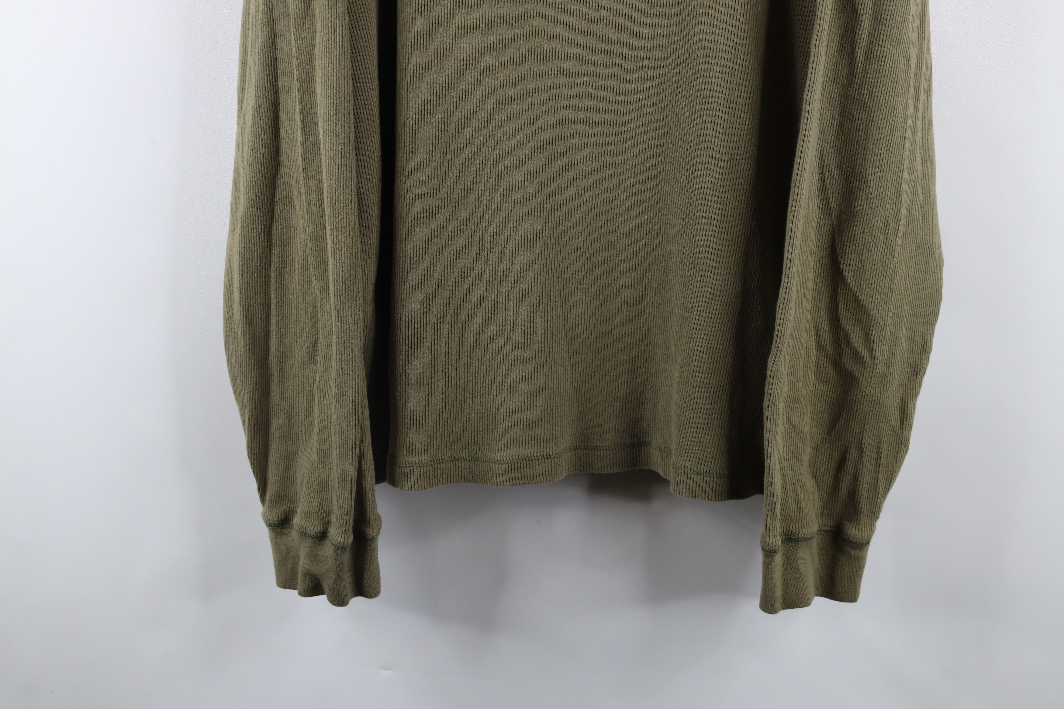 Vintage Vintage 90s Streetwear Blank Ribbed Knit Henley T-shirt Size US L / EU 52-54 / 3 - 3 Thumbnail