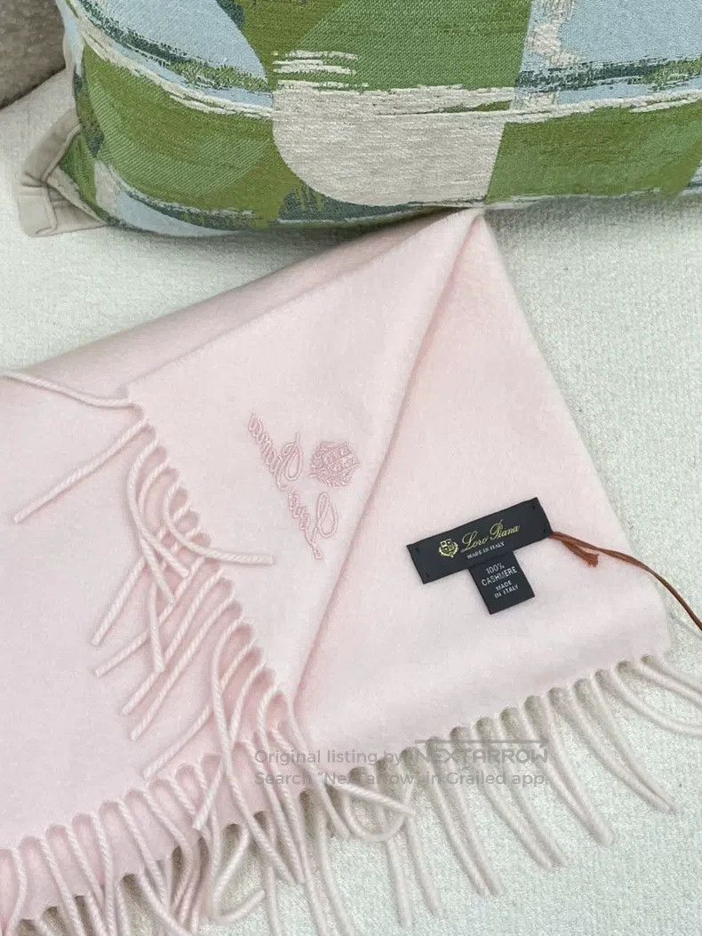 Loro Piana Loro Piana Pink cashmere fringed scarf Size ONE SIZE - 3 Thumbnail