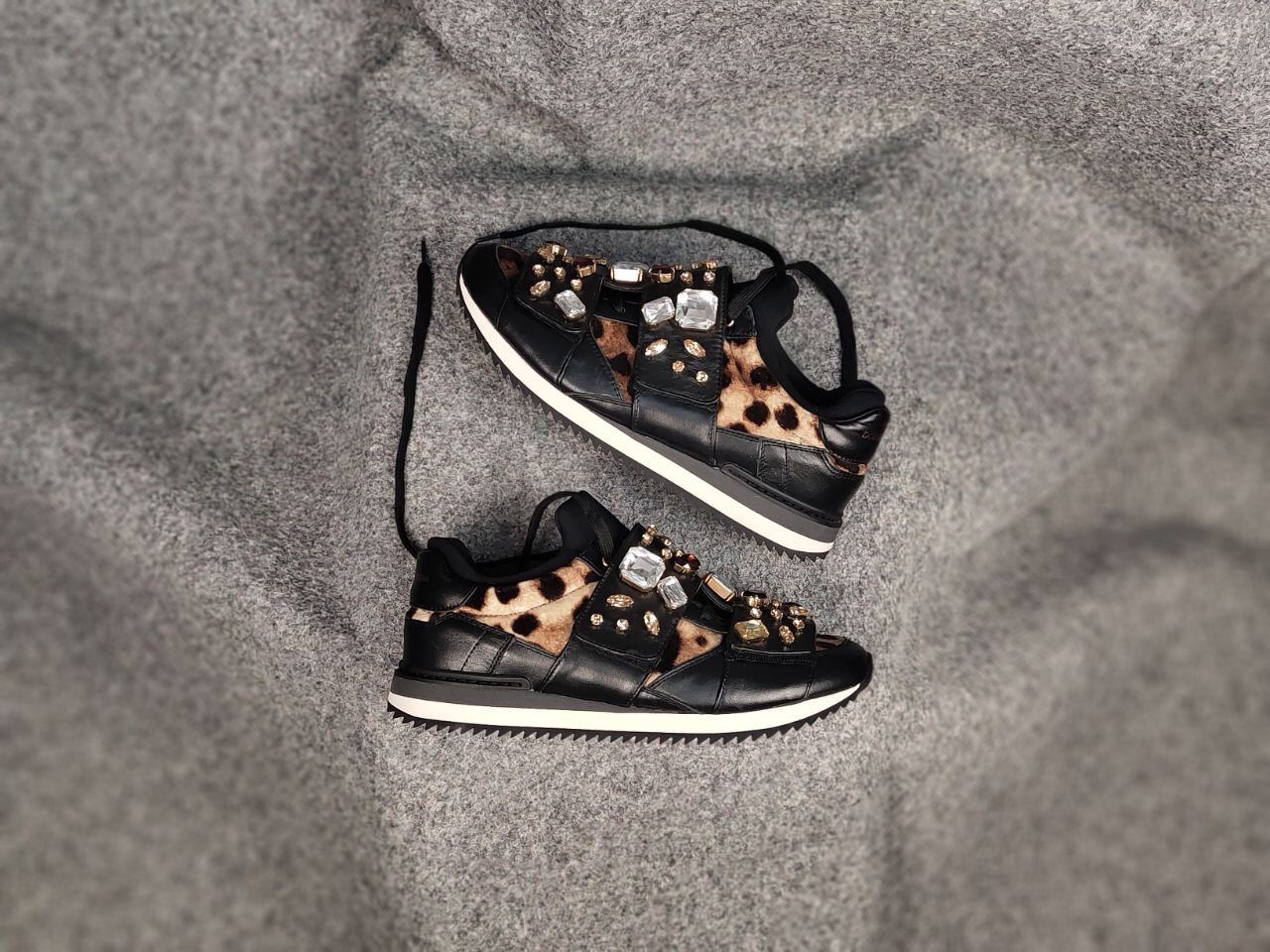 Dolce & Gabbana Dolce & Gabbana Leopard pattern stones velutto Sneakers Size US 9.5 / IT 39.5 - 1 Thumbnail