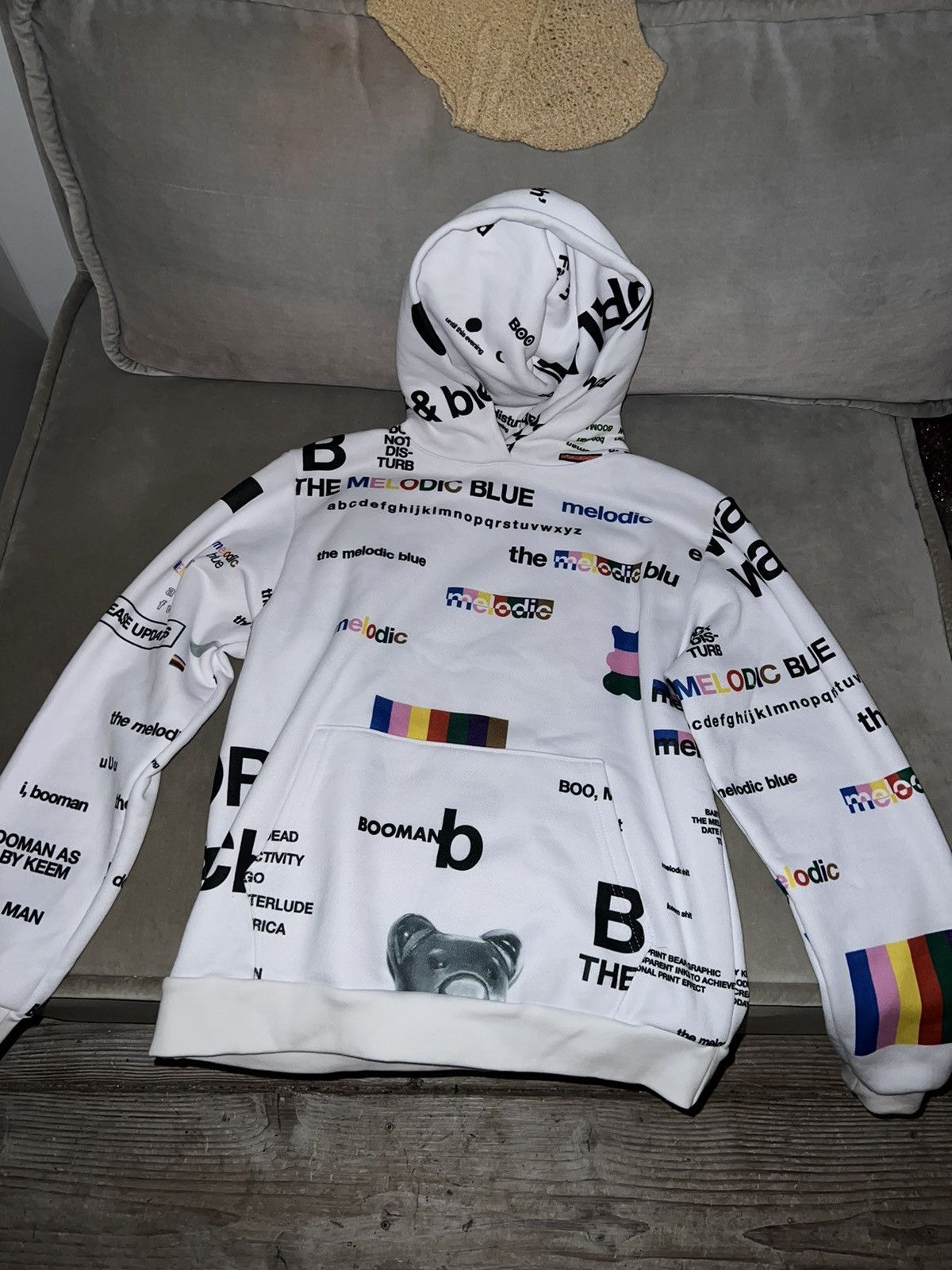 image of Super Baby Keem “The Idea” Hoodie in White, Men's (Size Medium)