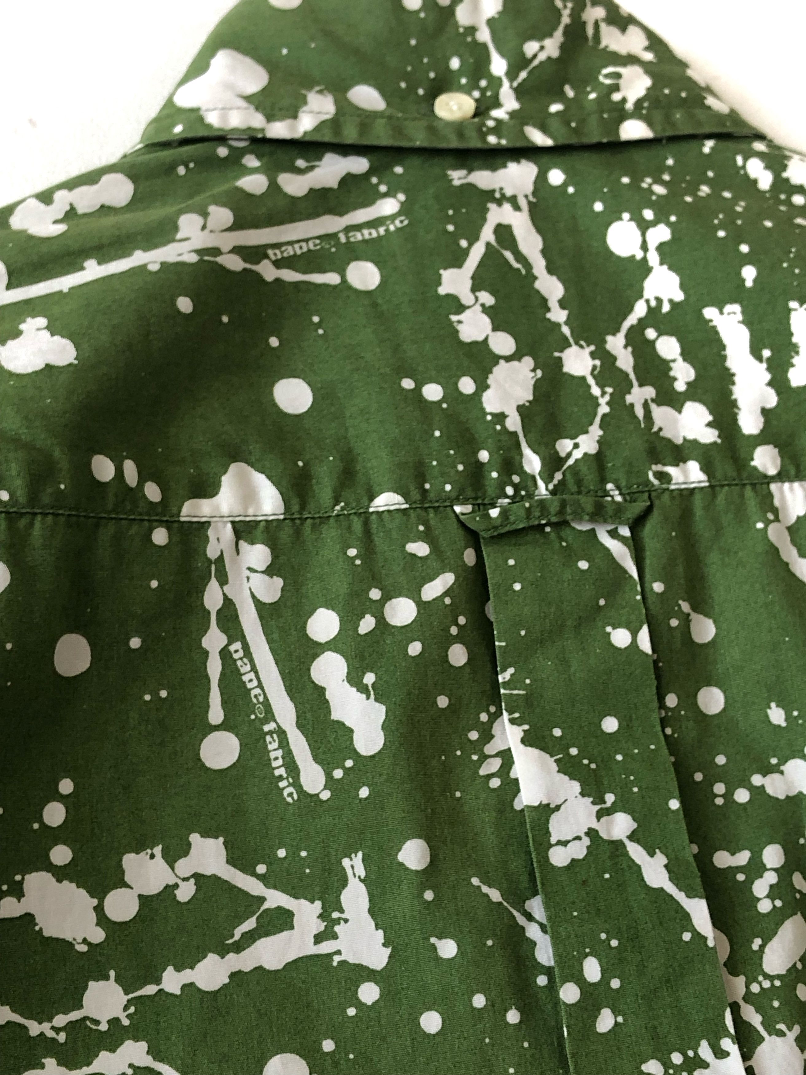 Bape RARE🔥BAPE PAINT SPLATTER GREEN BUTTON UPS XS Size US XS / EU 42 / 0 - 9 Thumbnail