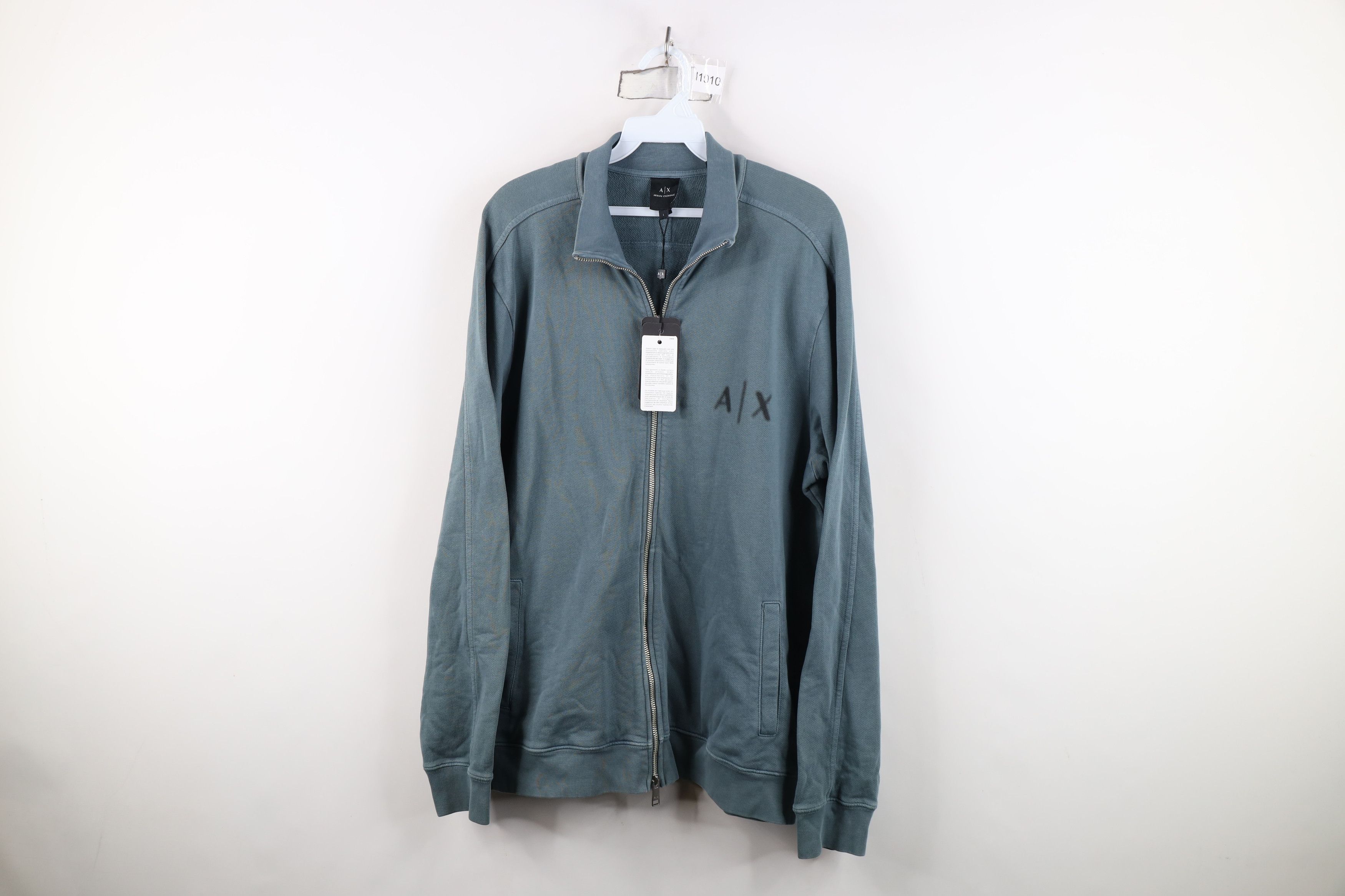 Armani Exchange New Armani Exchange Full Zip Terry Cloth Sweatshirt Teal Size US L / EU 52-54 / 3 - 1 Thumbnail