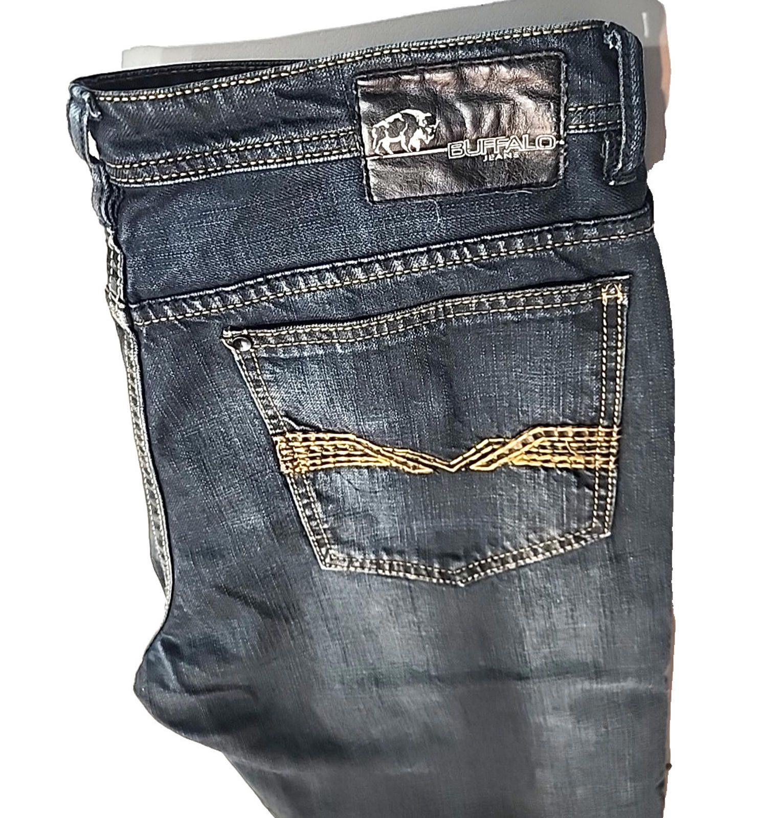 Other Buffalo Mens Blue Jeans Relaxed Fit Straight Leg 34Wx31L Size US 34 / EU 50 - 11 Thumbnail